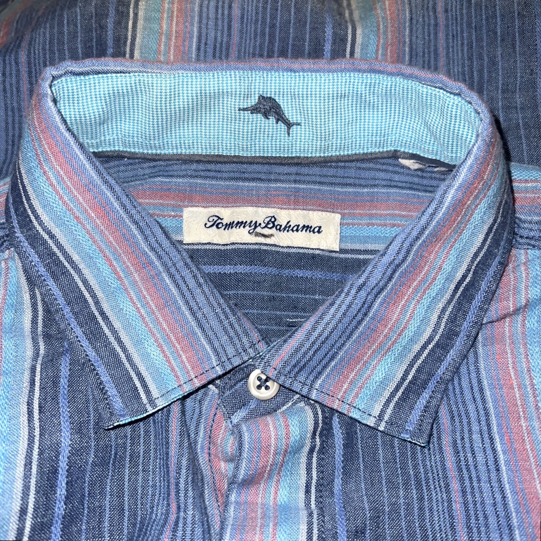 Tommy Bahama Tommy Bahama Button-Down Shirt Mens L Linen Multicolor Long Sleeve Size US L / EU 52-54 / 3 - 7 Thumbnail