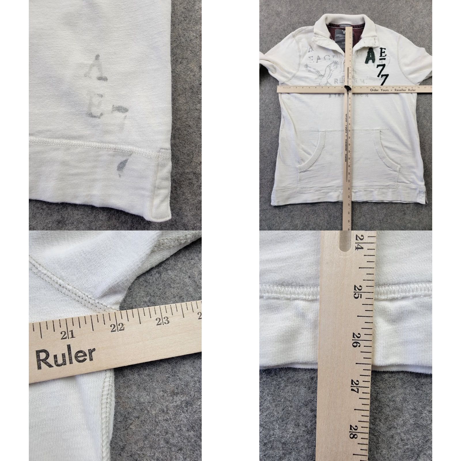American Eagle Outfitters VINTAGE American Eagle Outfitters Shirt Mens Large Ivory Long Sleeve Solid Cotton Pocket Logo 100% Cotton Size US L / EU 52-54 / 3 - 8 Thumbnail