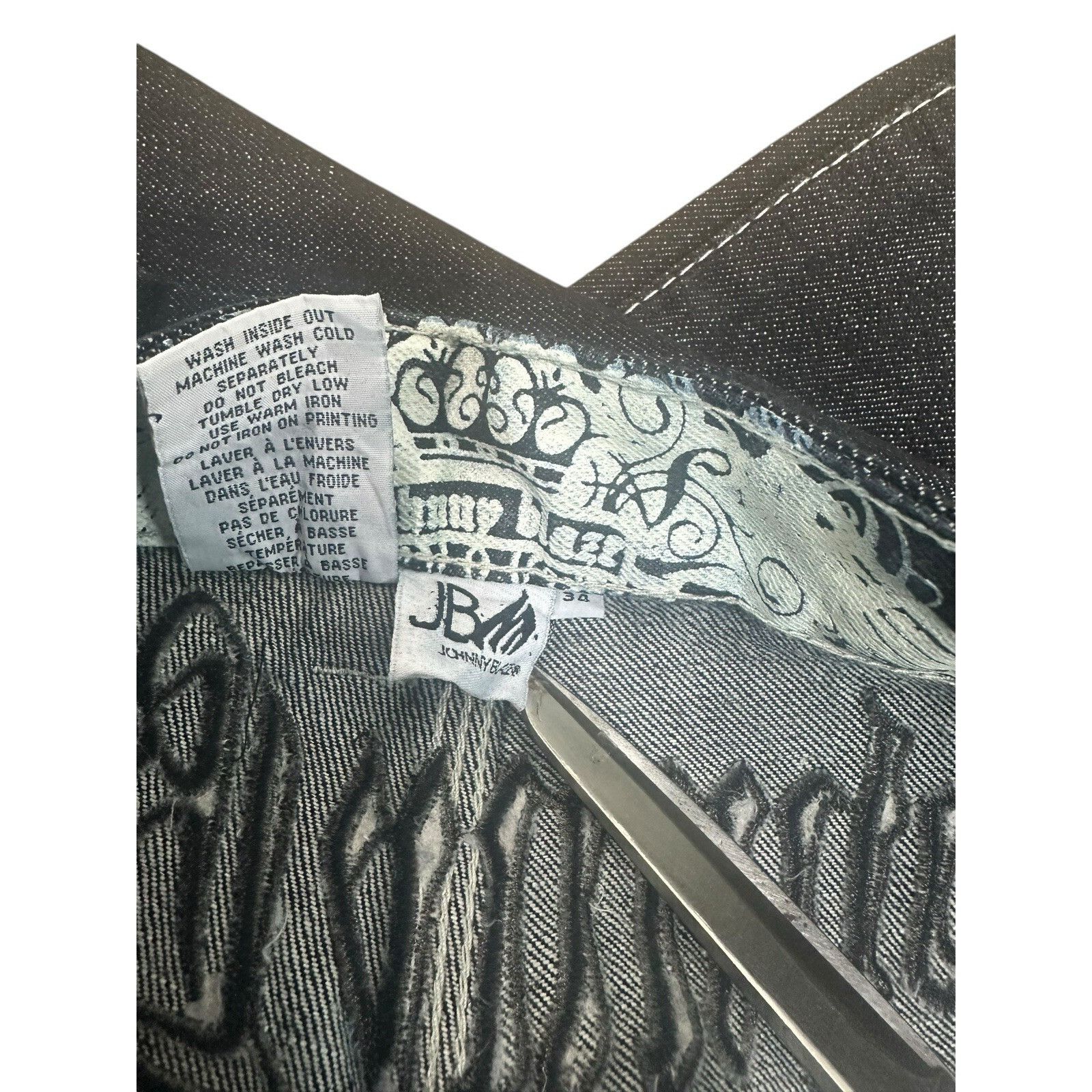 Other Vintage Johnny Blaze Black Denim Jeans Y2K 90’s 2000’s Hip H Size US 34 / EU 50 - 5 Thumbnail