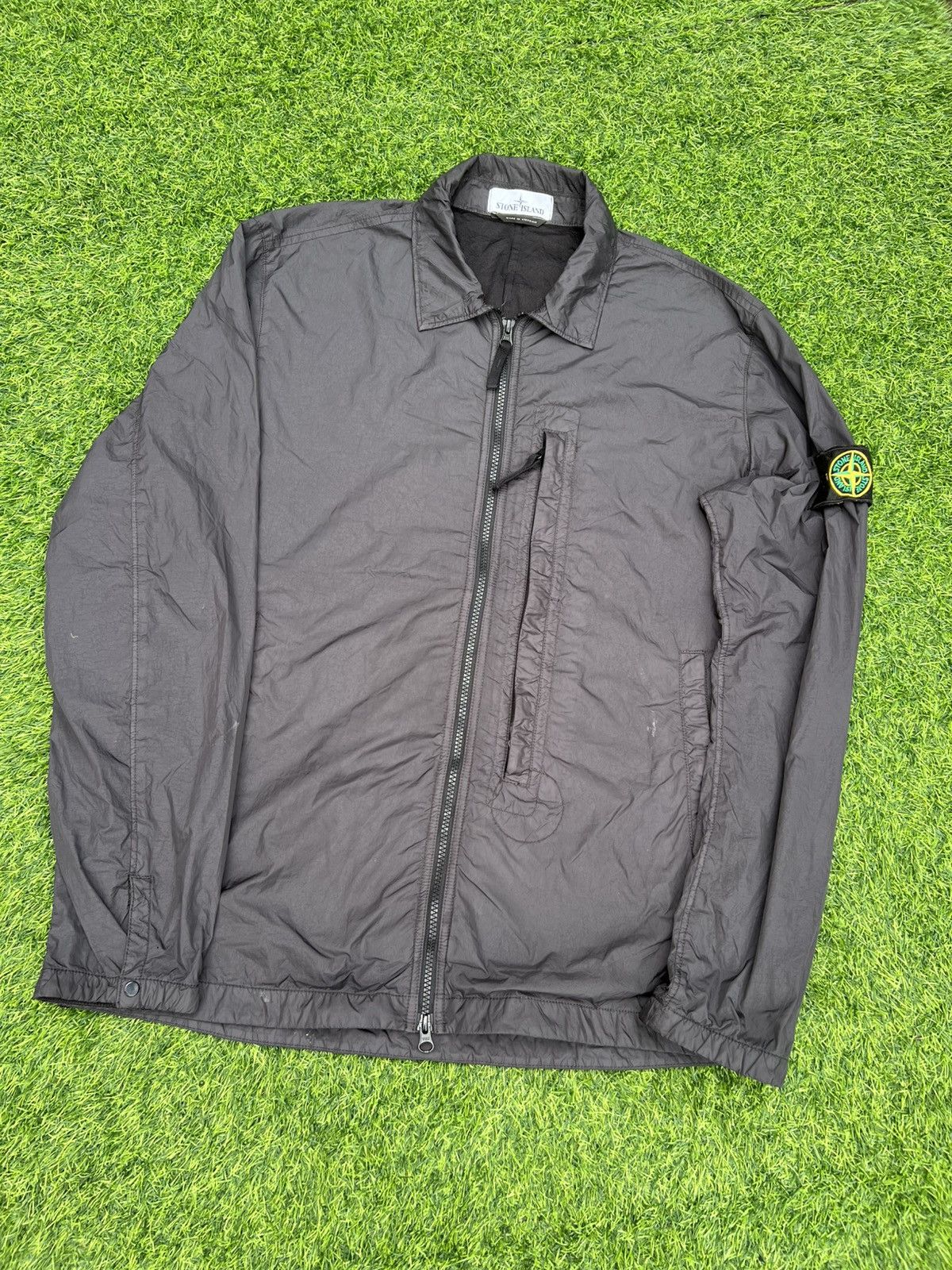 Stone Island Stone Island Brushed Polyamide Overshirt in Charcoal- Large Size US L / EU 52-54 / 3 - 7 Thumbnail