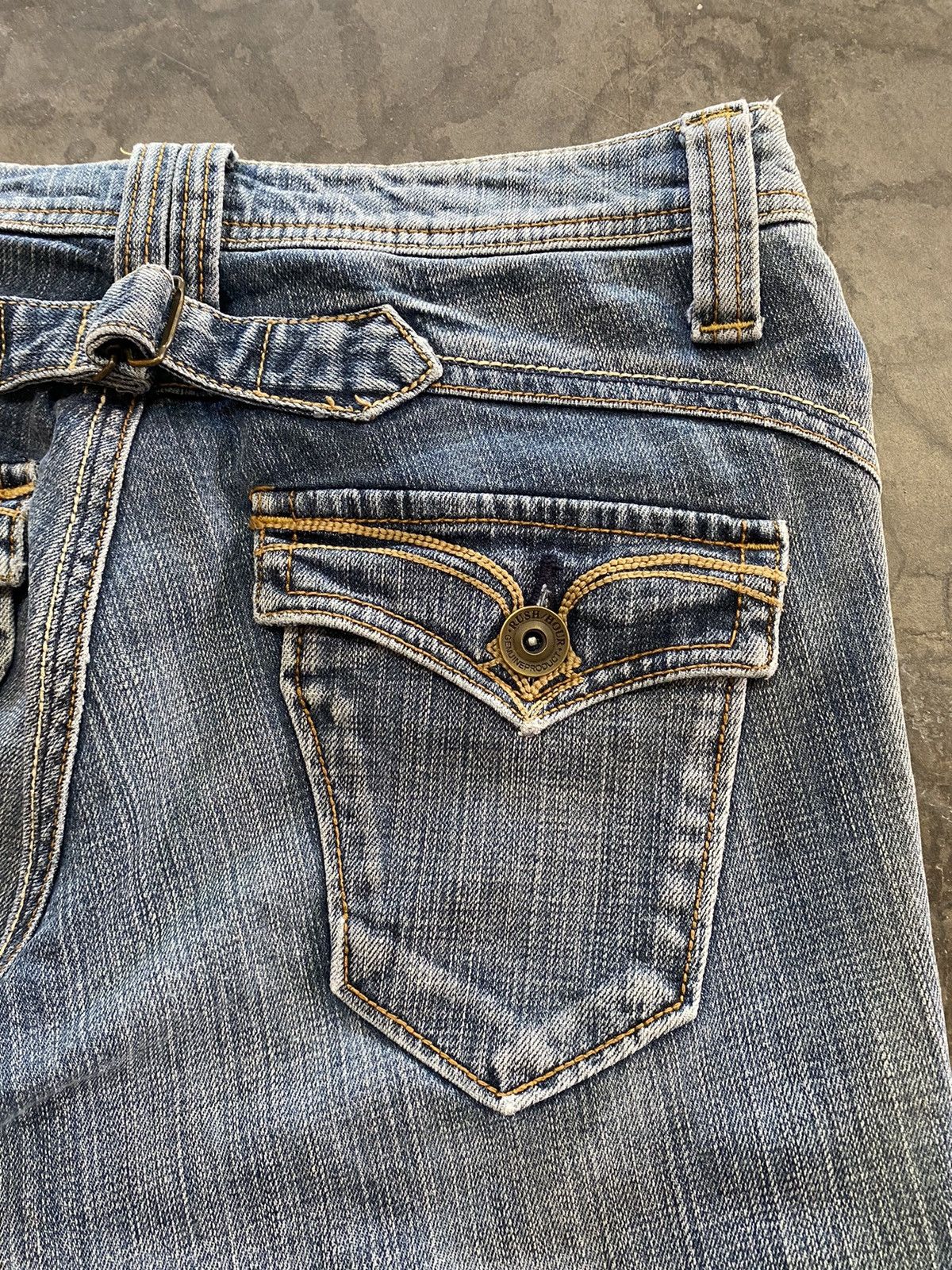Hysteric Glamour × Japanese Brand Flare Jeans Rush Hour Wash Blue Distressed Size US 31 - 7 Thumbnail