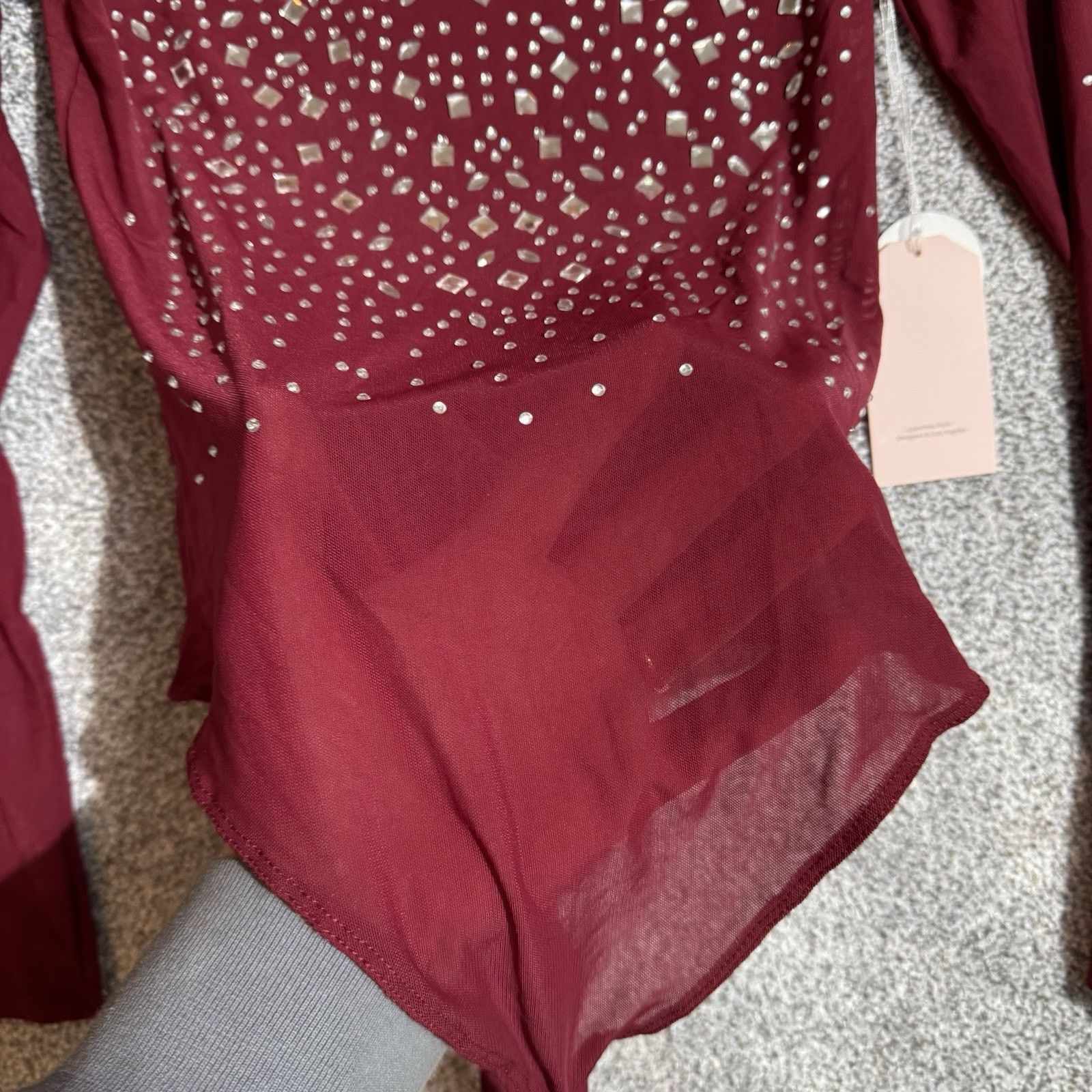 Other Blashe Bodysuit Womens M Rhinestones Sheer Embellished Chic Size M / US 6-8 / IT 42-44 - 10 Thumbnail