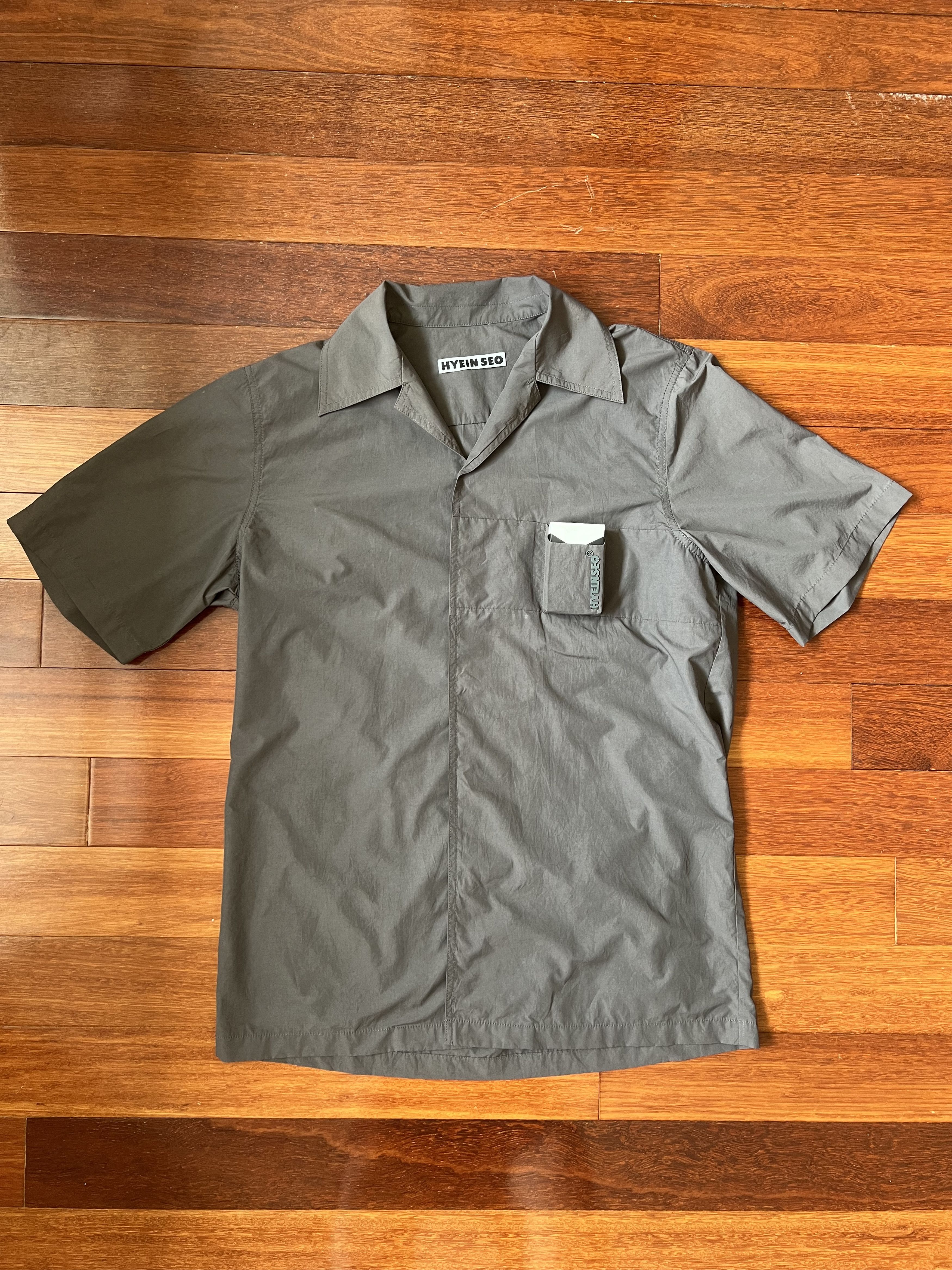 Hyein Seo 💚 SS20 Hyein Seo Smoker's Button Up Shirt Grey NEW Size US L / EU 52-54 / 3 - 1 Thumbnail