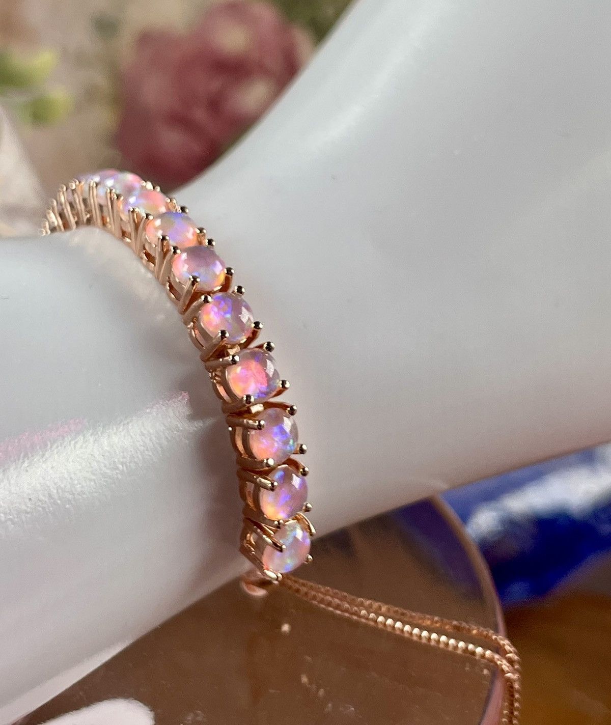 Other Genuine Ethiopian OPAL 14k Rose Gold plated Bolo Bracelet Size ONE SIZE - 1 Thumbnail