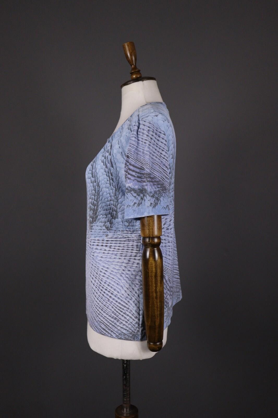 Carlo Colucci Carlo Colucci Blue Abstract Short Sleeve Top Shirt Size 42 Size M / US 6-8 / IT 42-44 - 4 Thumbnail
