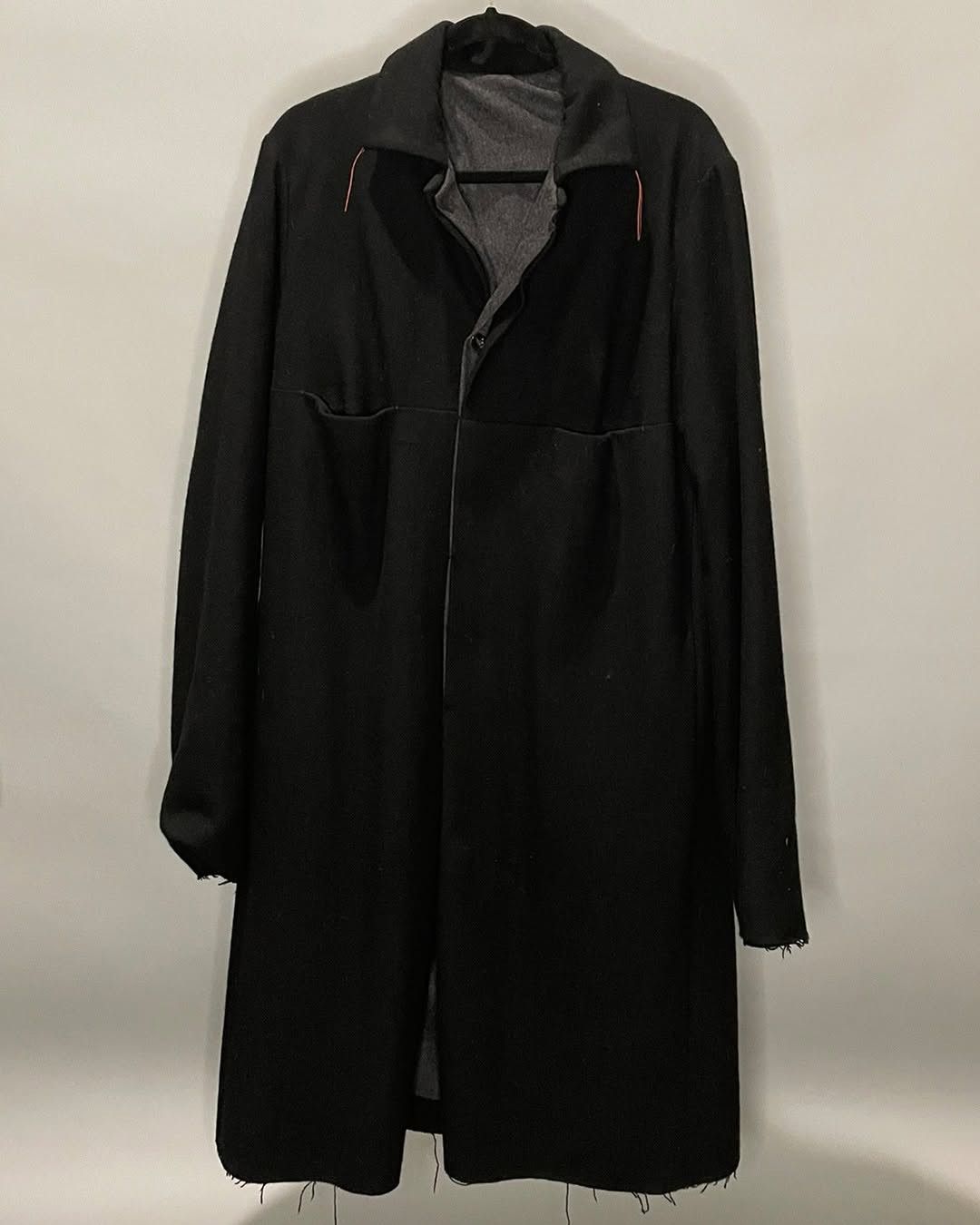 Ma+ M.A+ Black Double Layer Wool Coat Size US M / EU 48-50 / 2 - 1 Thumbnail