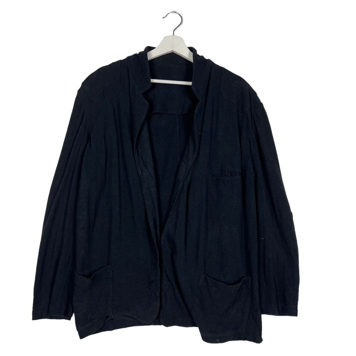 Yohji Yamamoto 🔥 80s Y's YOHJI YAMAMOTO COTTON BUTTON LESS CARDIGAN JACKET Size US M / EU 48-50 / 2 - 2 Thumbnail