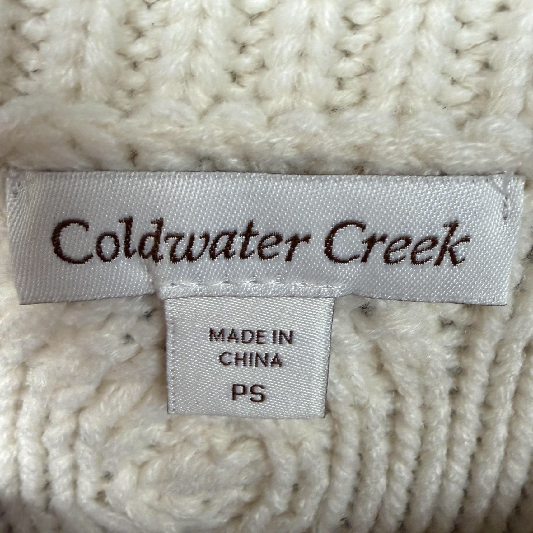 Coldwater Creek Vtg 90s Coldwater Creek Sweater Womens PS White Cable Knit Coastal Granola Girl Size S / US 4 / IT 40 - 5 Thumbnail