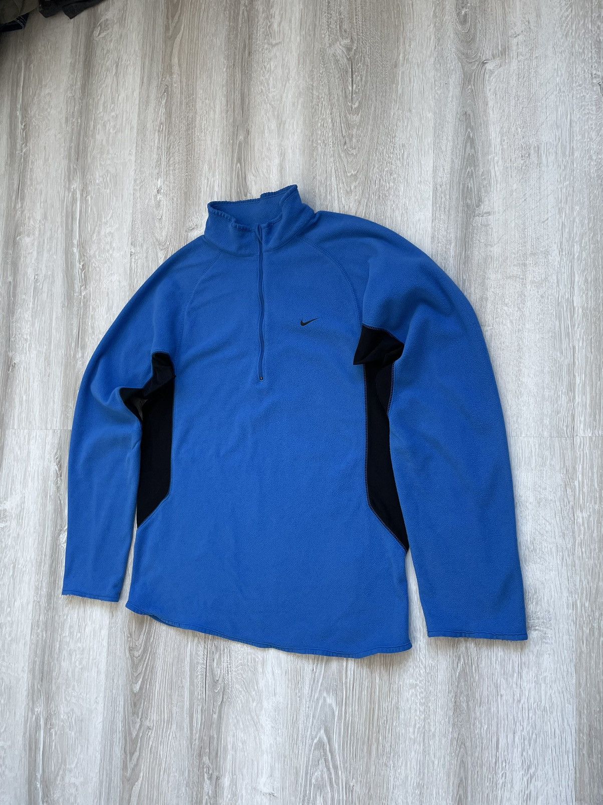 Nike × Vintage Nike Vintage Fleece Therma Fit Blue Drill Swoosh Size US M / EU 48-50 / 2 - 2 Thumbnail