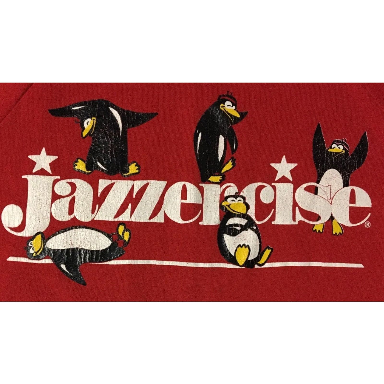Vintage Vtg 80s Jazzercise Penguins Sweatshirt M USA Animal Cartoon Dance Funny Grunge 90 Size US M / EU 48-50 / 2 - 2 Thumbnail