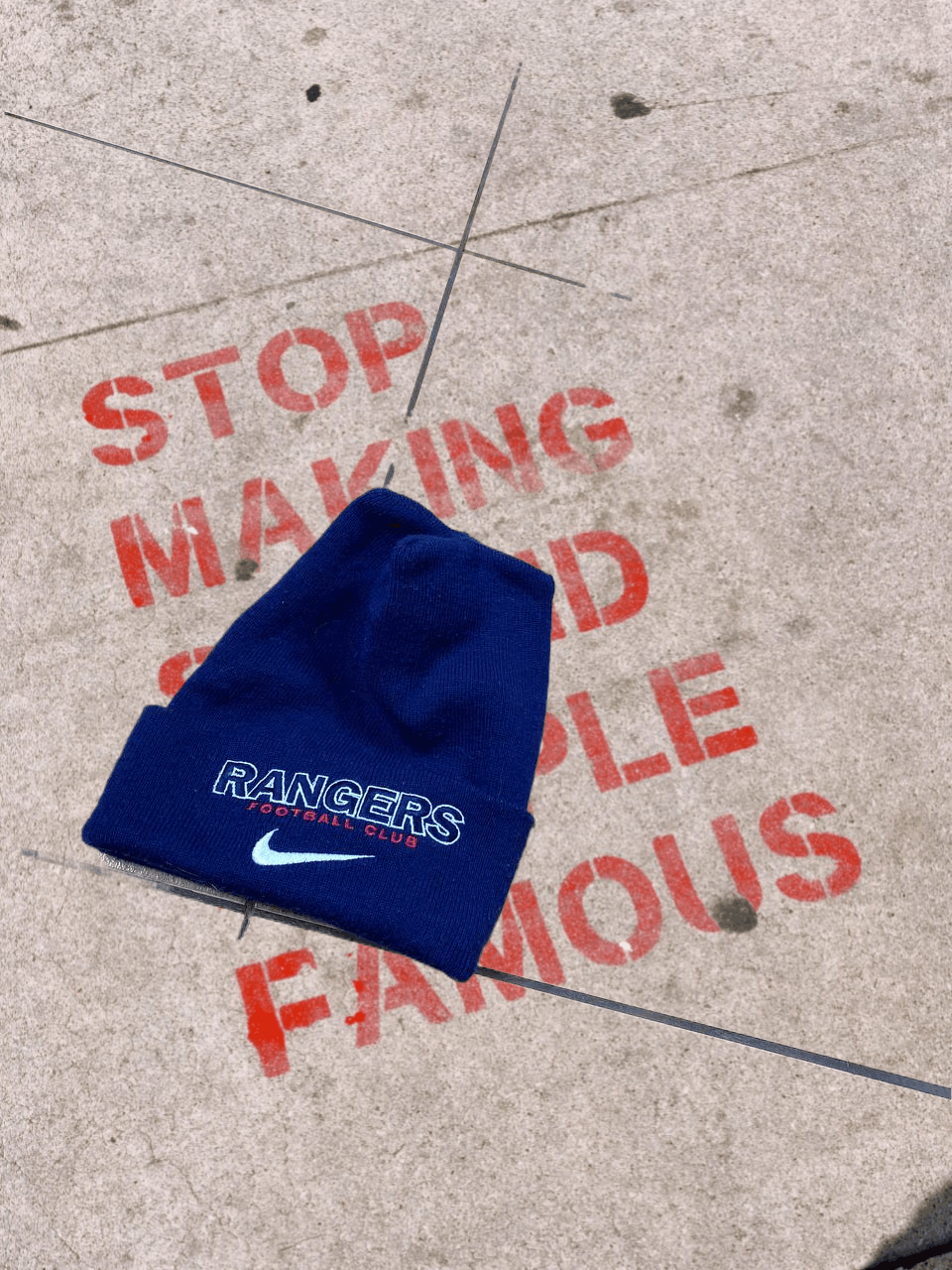 Nike Vintage 90's Y2K Nike Rangers Swoosh Logo Beanie Hat Size ONE SIZE - 1 Thumbnail