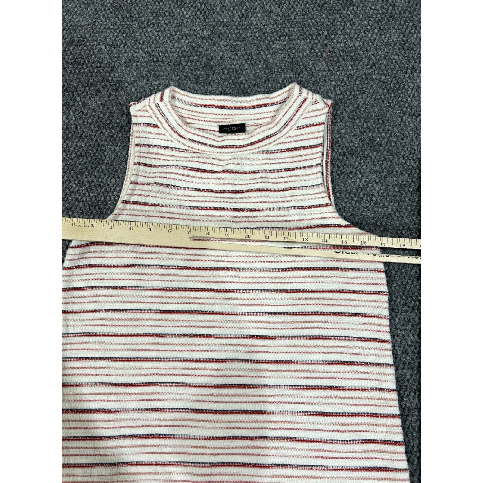 Vintage Ann Taylor tank top Womens Small white red navy striped casual knit factory Size S / US 4 / IT 40 - 3 Thumbnail