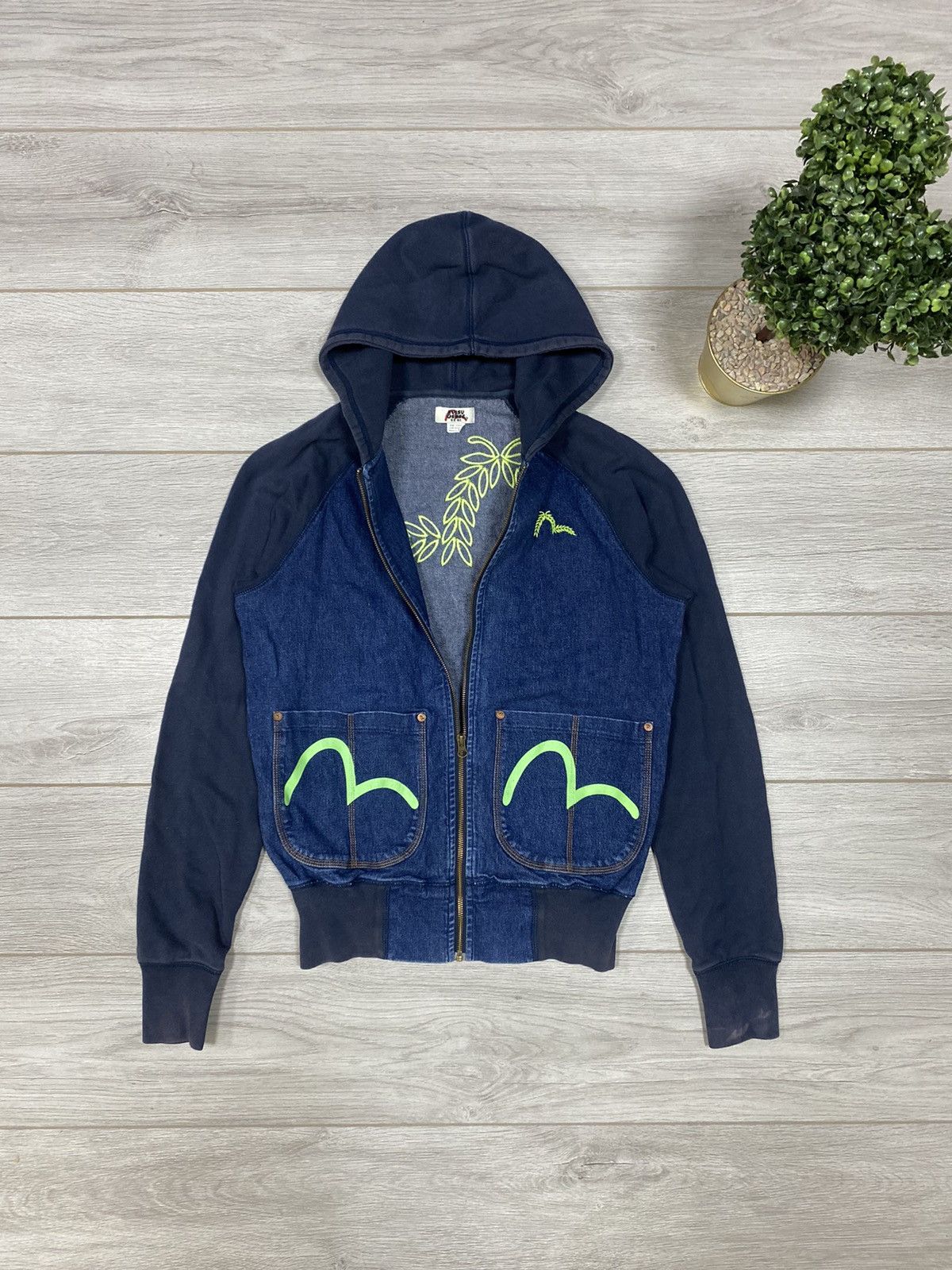 Evisu RARE vintage denim big seagull hoodie