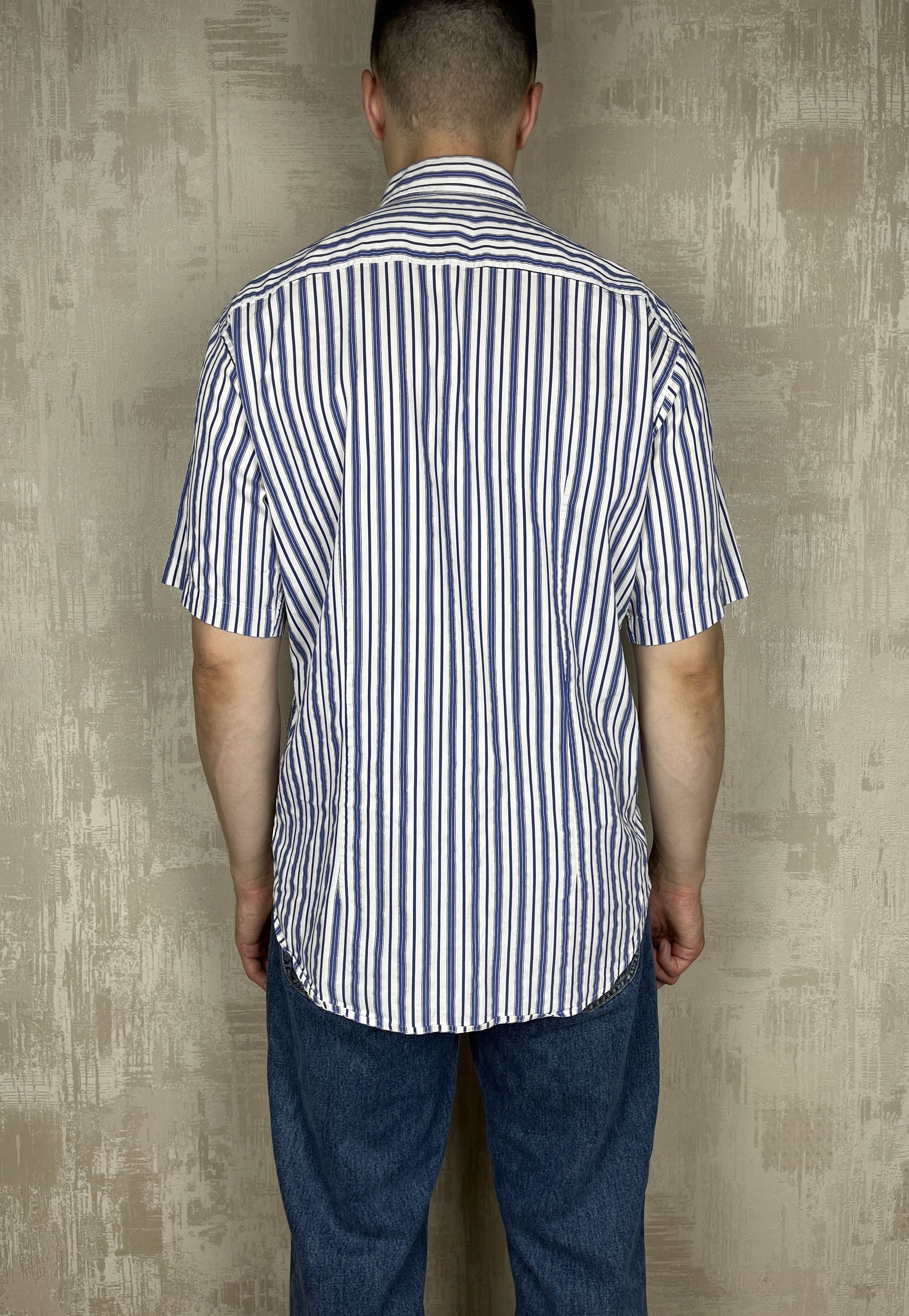 Ermenegildo Zegna Zegna Sport Striped Short Sleeve Shirt Cotton Button Down Size US L / EU 52-54 / 3 - 14 Thumbnail