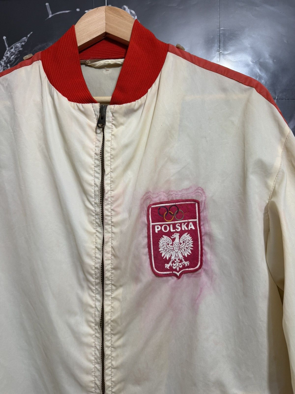 USA Olympics POLSKA OLYMPIC GAMES TRACK JACKET VINTAGE 1950’s Size US L / EU 52-54 / 3 - 3 Thumbnail