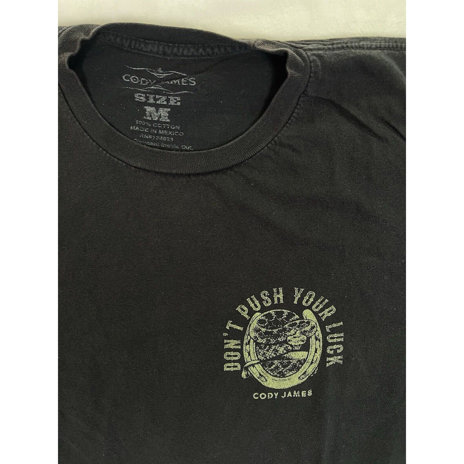Cody James Cody James T-Shirt Size Medium “Don’t Push Your Luck” Rattle Size US M / EU 48-50 / 2 - 3 Thumbnail