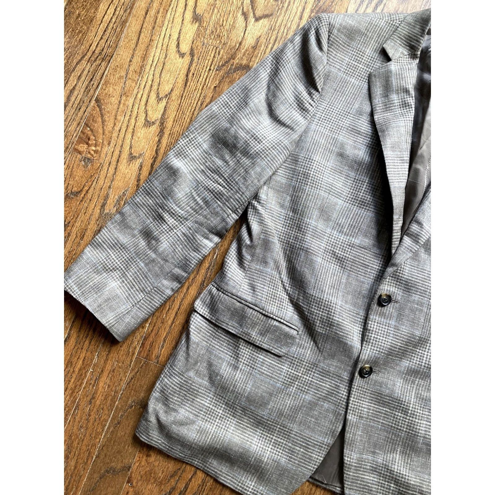 Brooks Brothers Brooks Brothers Blazer Men Size 40 Regular Wool Plaid Brown 1818 Madison Jacket 40R Saxxon Wool Brown Mens Size 40R - 2 Thumbnail