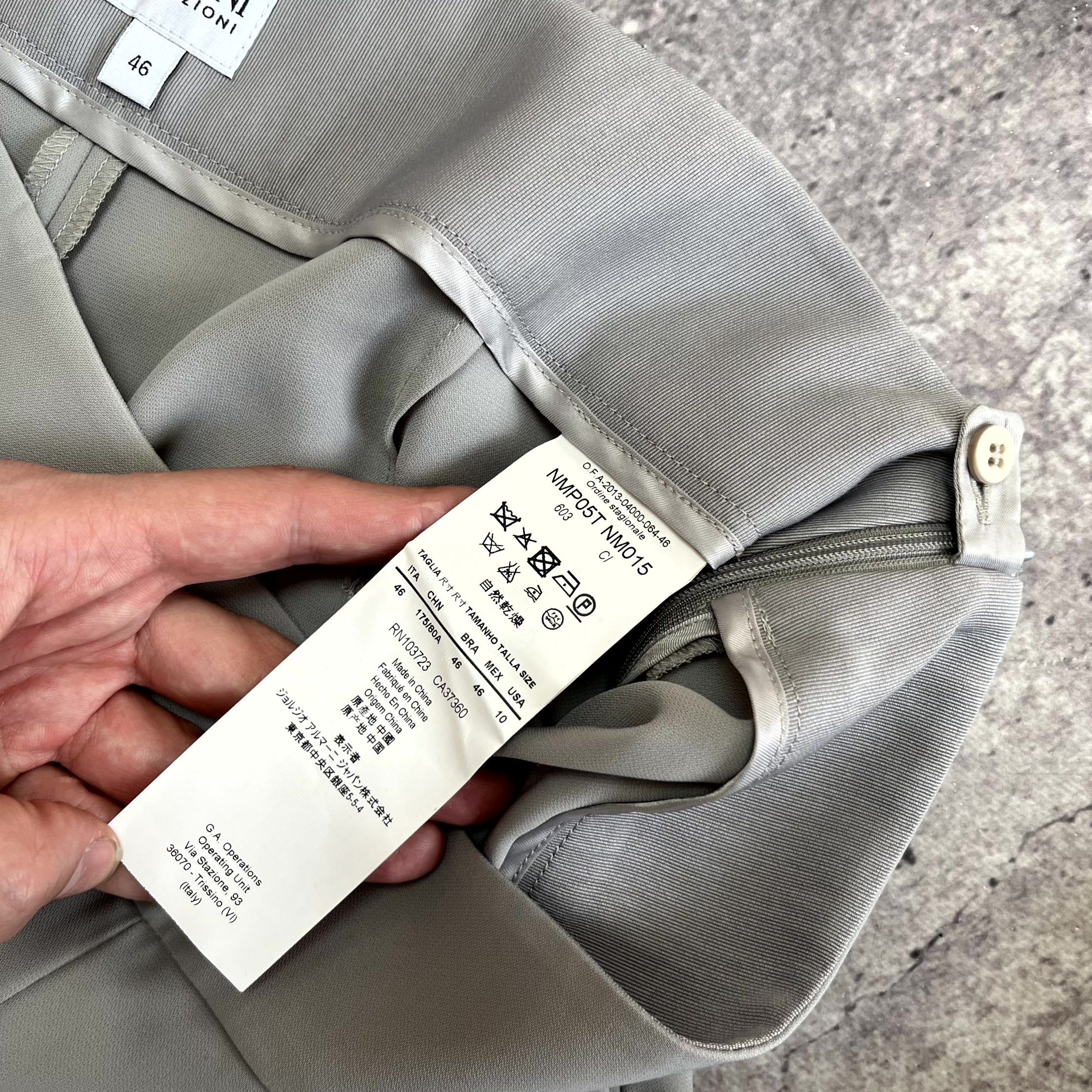 Armani Collezioni Armani Collezioni Gray Straight Wide Leg Pants Size EU 46 Size 32" / US 10 / IT 46 - 6 Thumbnail