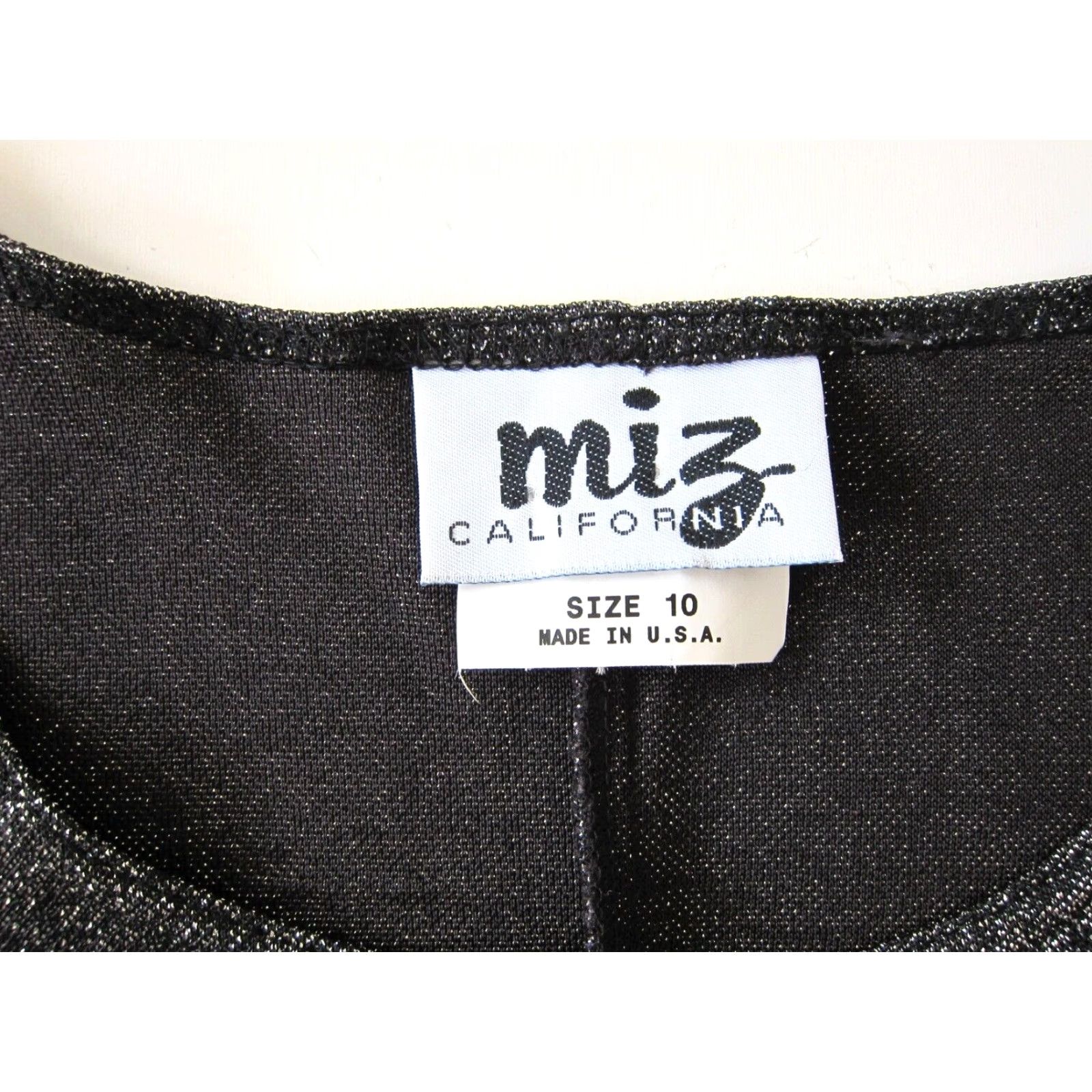 Vintage VINTAGE Miz California Silver Metallic Black Sparkle Short Sleeve Tunic Dress 10 Size 32" / US 10 / IT 46 - 4 Thumbnail