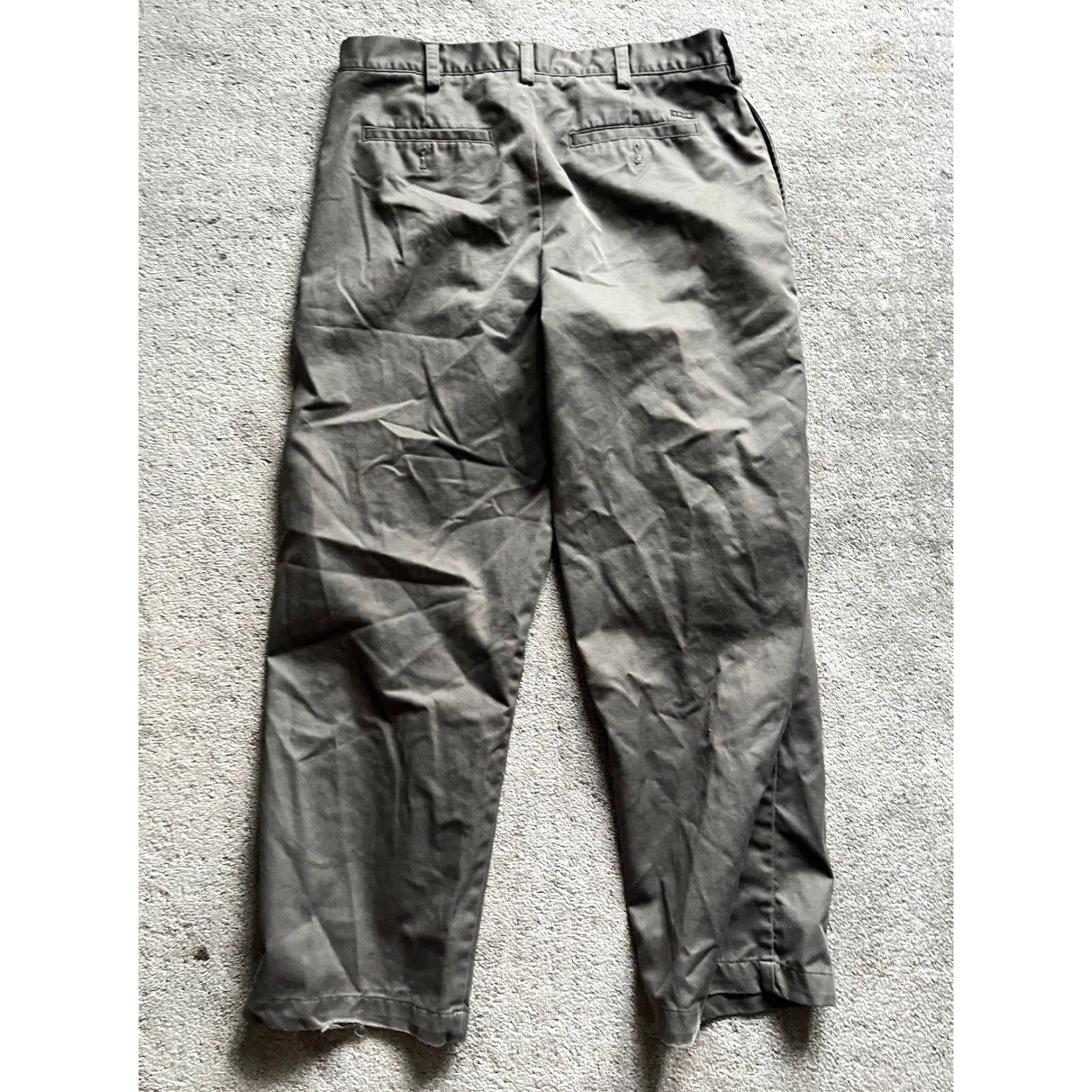 Izod IZOD Men’s Flat Front Chino Pants 34x30 Brown Solid Khakis Pants Regular Men Size US 34 / EU 50 - 3 Thumbnail