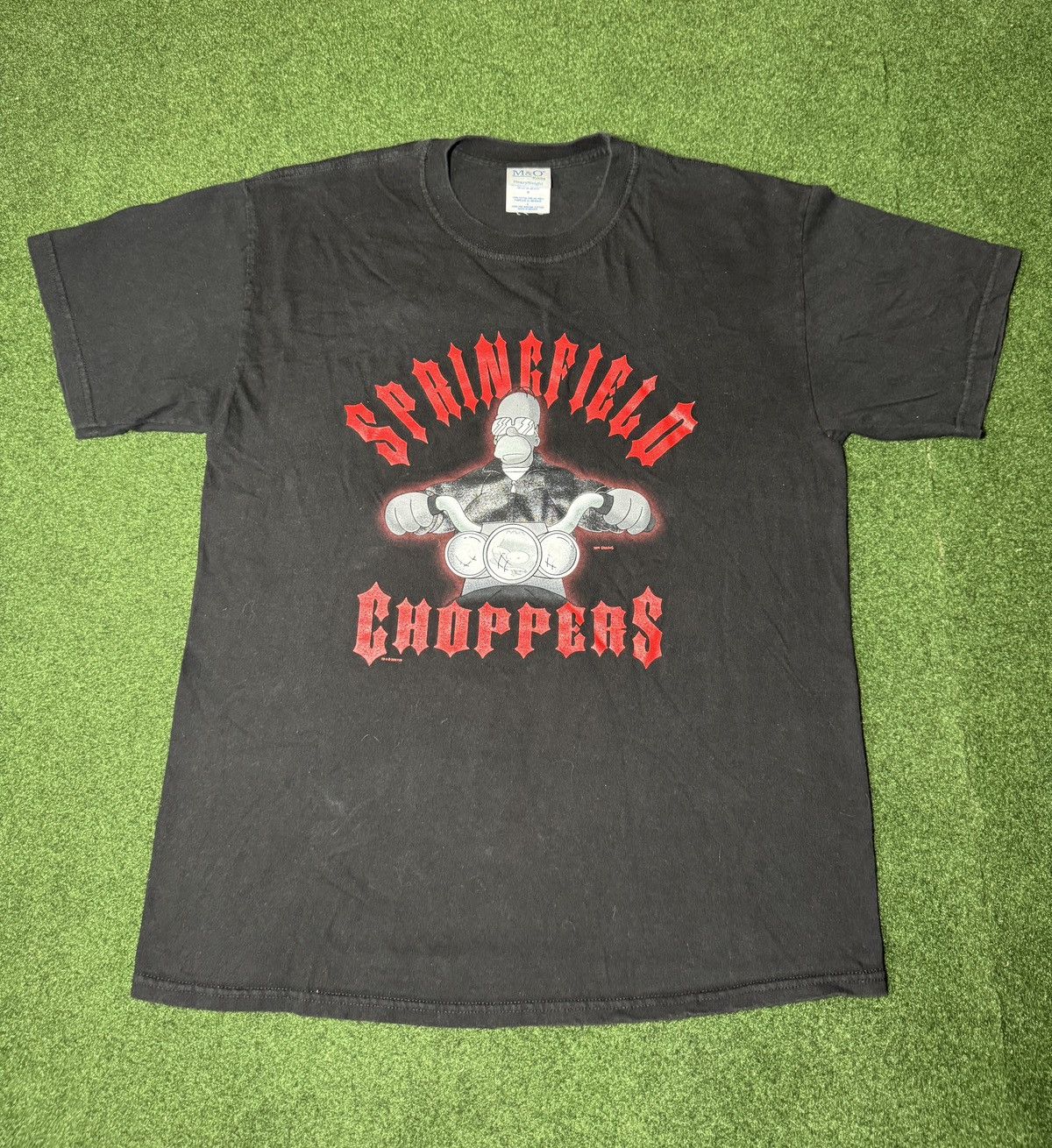 The Simpsons × Vintage Y2K The Simpsons Springfield Choppers Homer Biker T Shirt Size US L / EU 52-54 / 3 - 1 Thumbnail