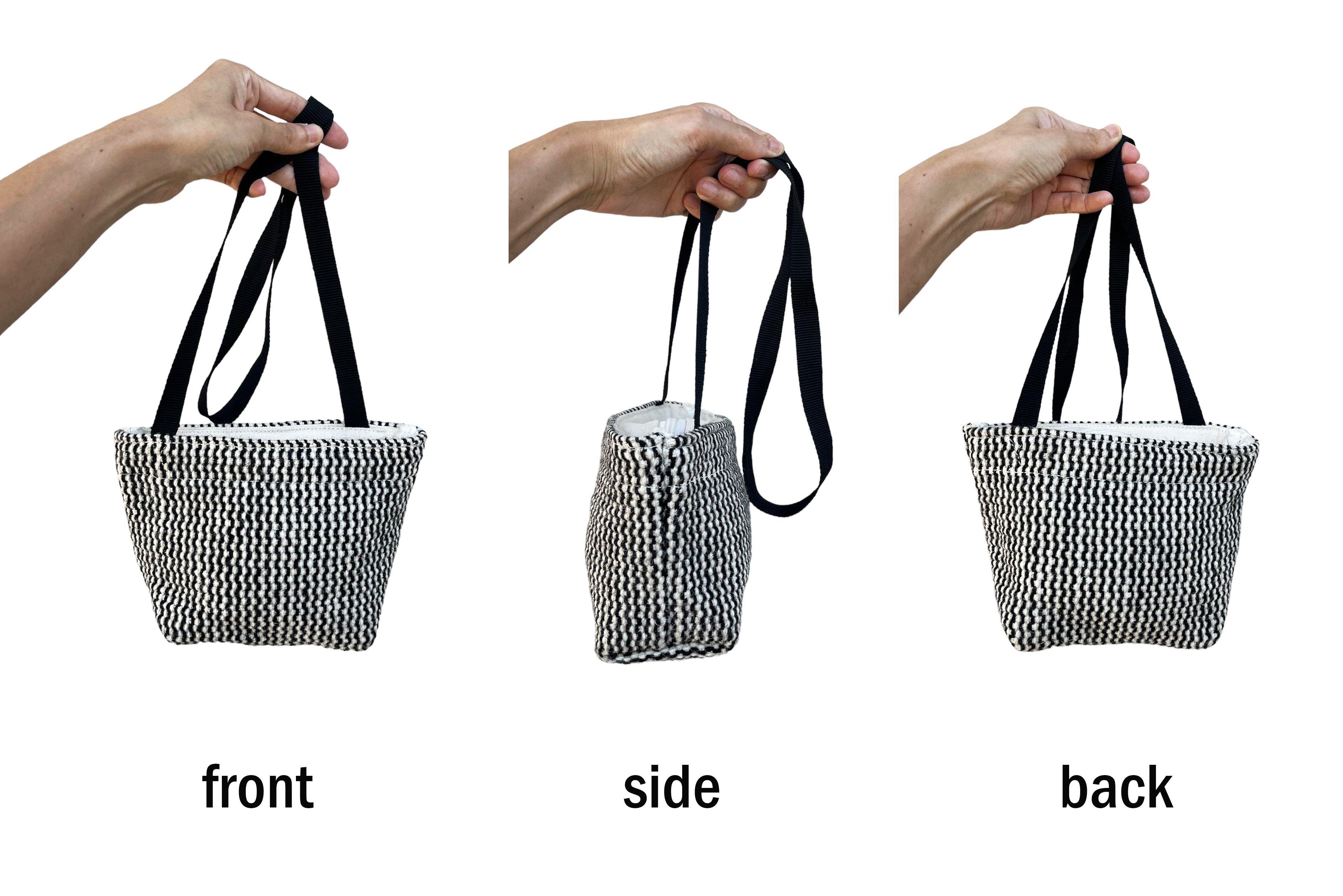 Japanese Brand Lilas Campbell Black and White Hand Loom Crossbody mini Bag Size ONE SIZE - 7 Thumbnail