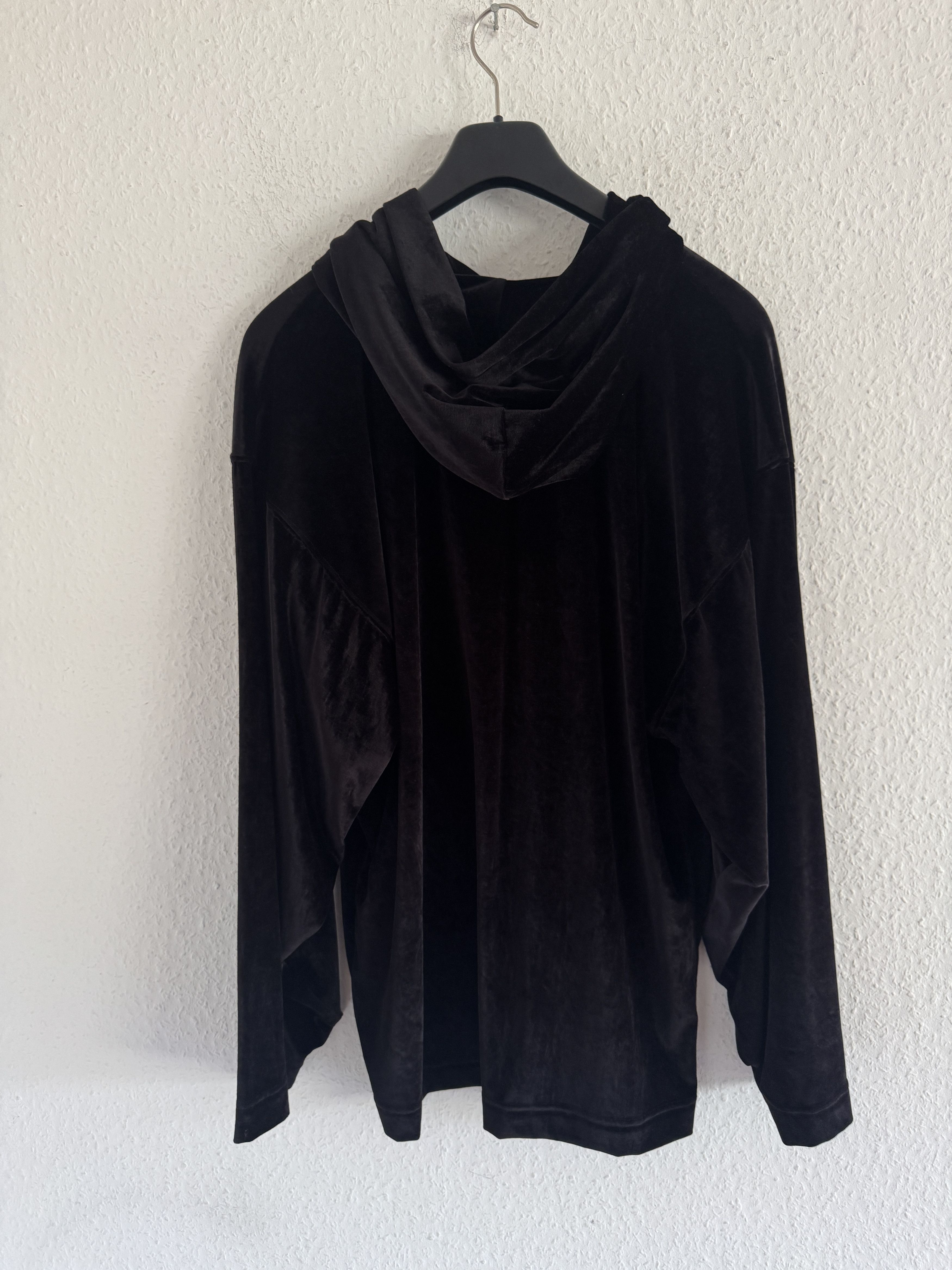 Balenciaga Velvet Oversized Hoodie Black Size US M / EU 48-50 / 2 - 10 Thumbnail