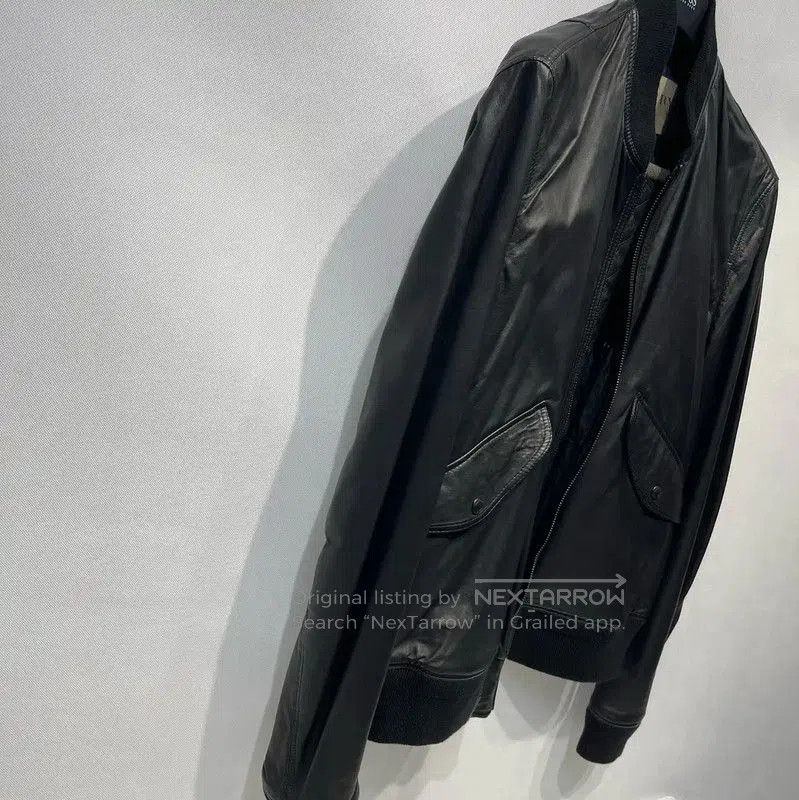 Burberry Burberry Black Leather Bomber Jacket for Men. Size US L / EU 52-54 / 3 - 1 Thumbnail