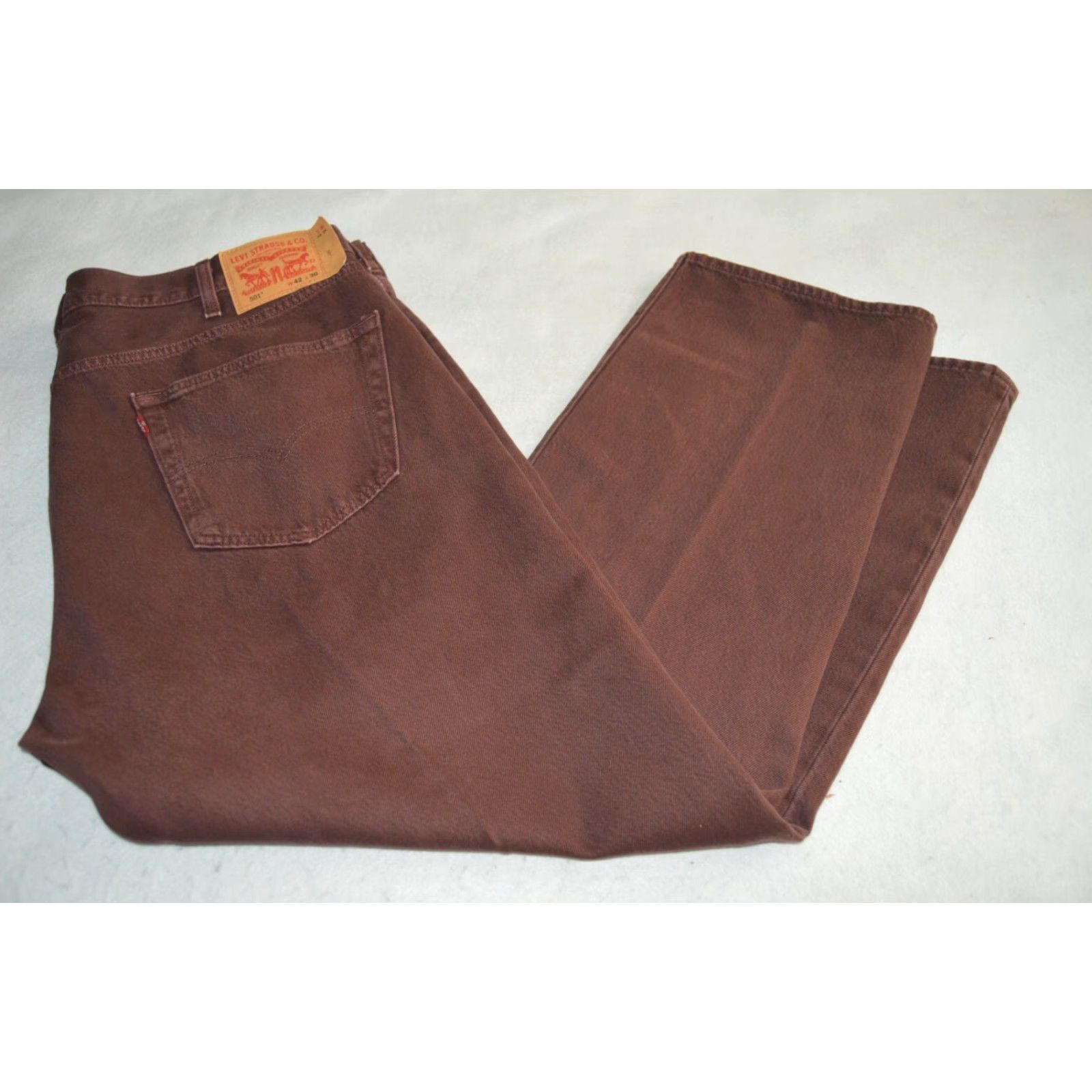 Levi's Levi's 501 Jeans Mens 42x30 Red Button Fly 5-Pocket Denim Belt Loops Straight Regular Waist 40in - Levi's 501 Series Size US 42 / EU 58 - 5 Thumbnail
