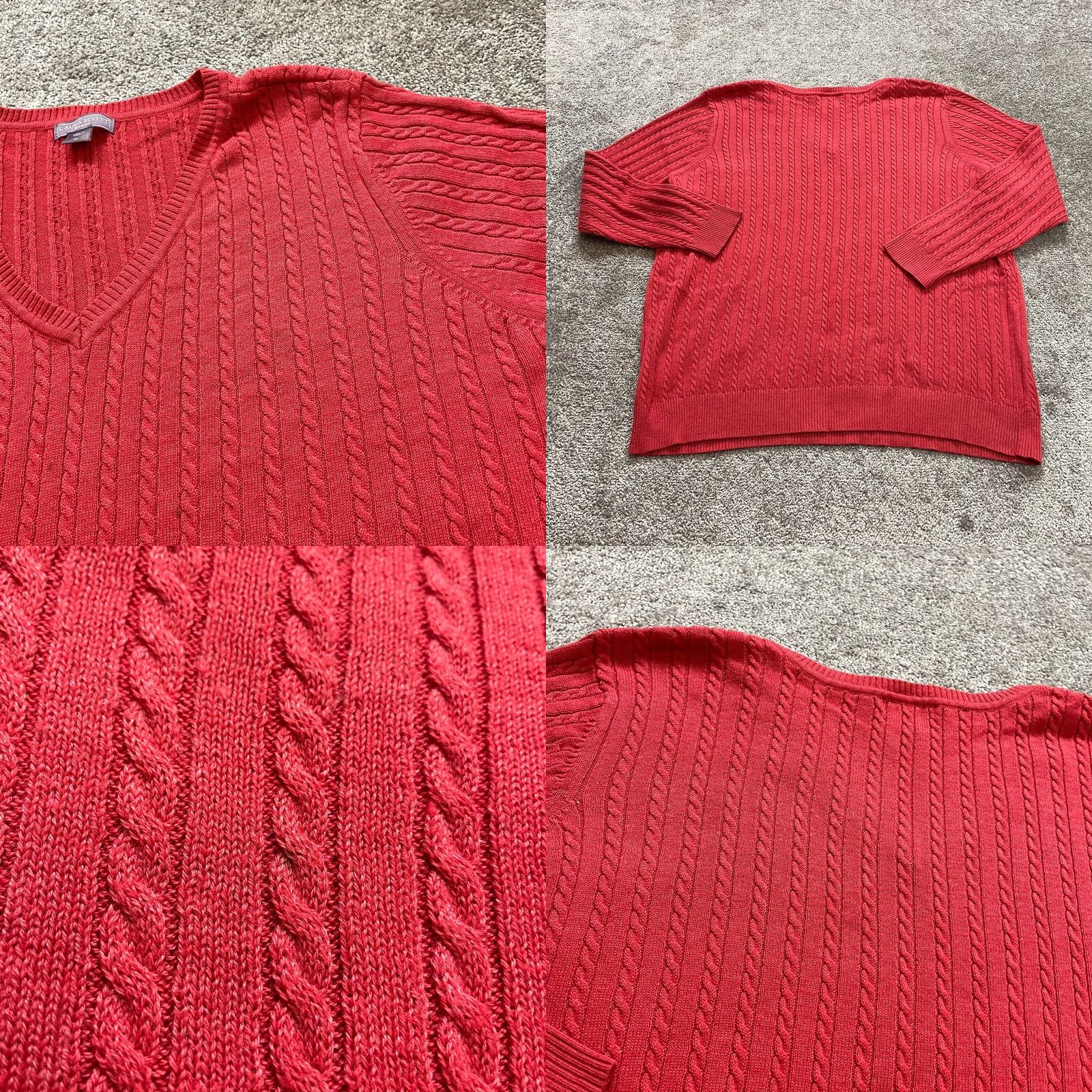 Vintage VINTAGE Laura Scott Sweater Womens Plus 3X Pink V Neck Pullover Cable Knit Sweatshirt Size XXL / US 16-18 / IT 52-54 - 9 Thumbnail