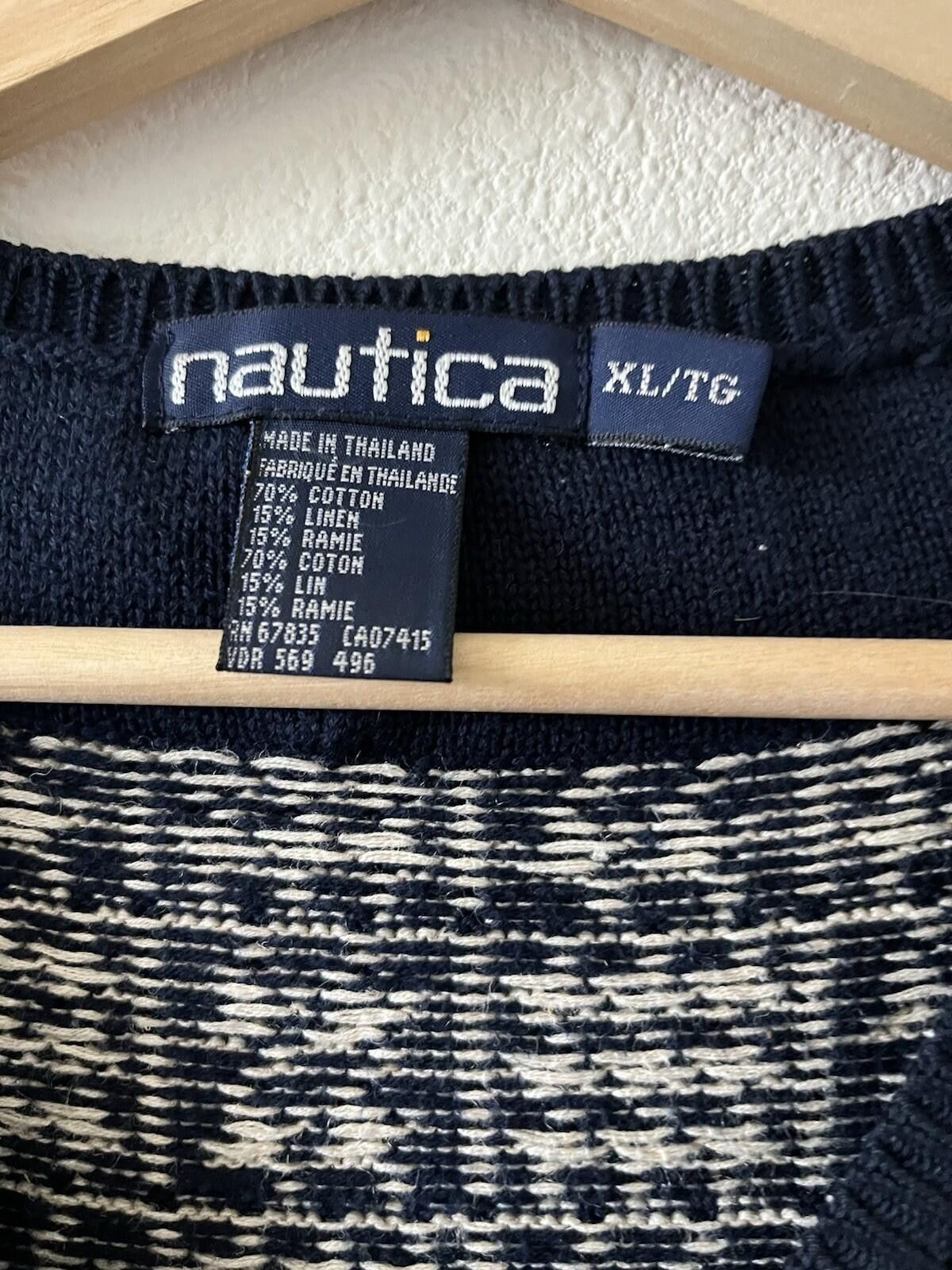 Nautica Vintage Nautica Cotton Linen Knit Sweater Vest XL Size US XL / EU 56 / 4 - 2 Thumbnail
