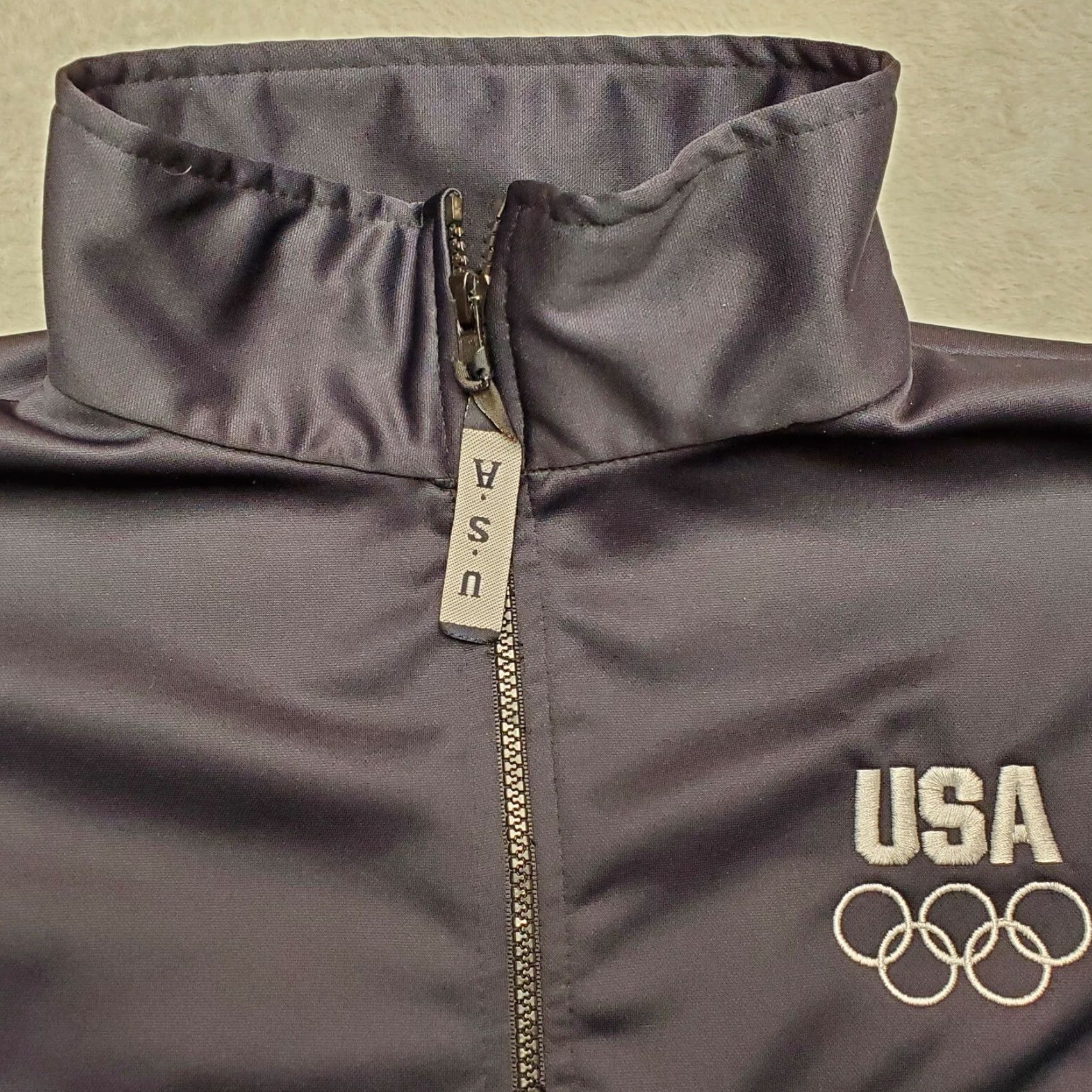 Vintage VINTAGE United States Olympic Committee Jacket Mens XL Black Polyester Full Zip Casual USA Windbreaker Size US XL / EU 56 / 4 - 4 Thumbnail