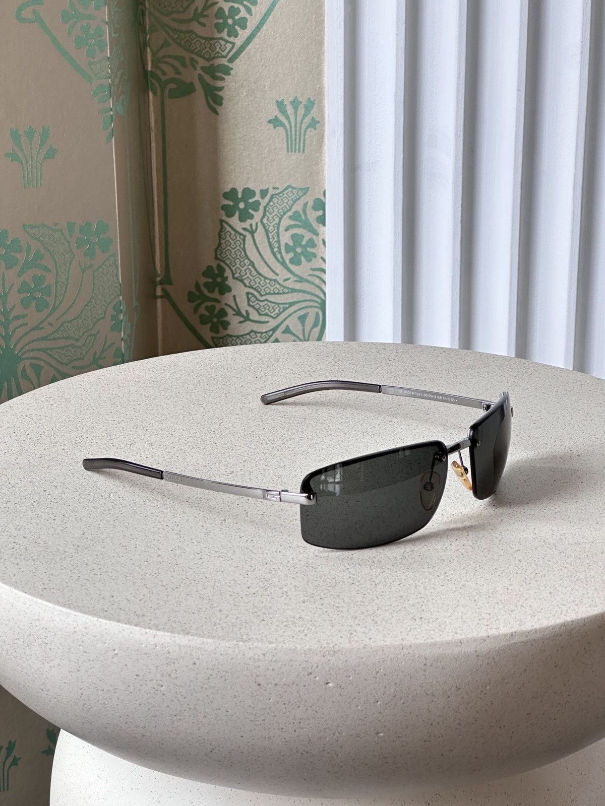 GUCCI Rimless Dark Mens Sunglasses GG Logo 1794/S Y2K