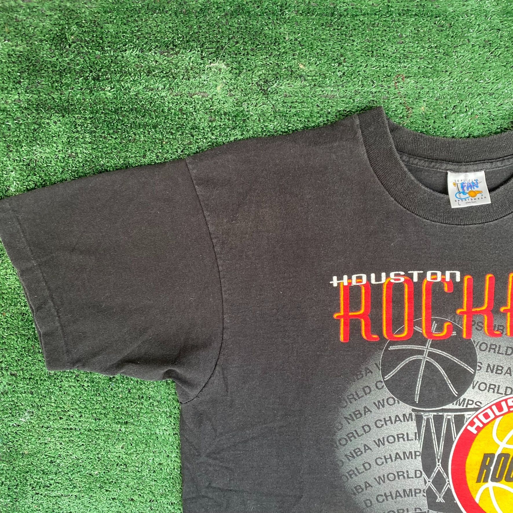 NBA Vintage 90s Houston Rockets Shirt Black NBA Champions Tee Size US L / EU 52-54 / 3 - 2 Thumbnail
