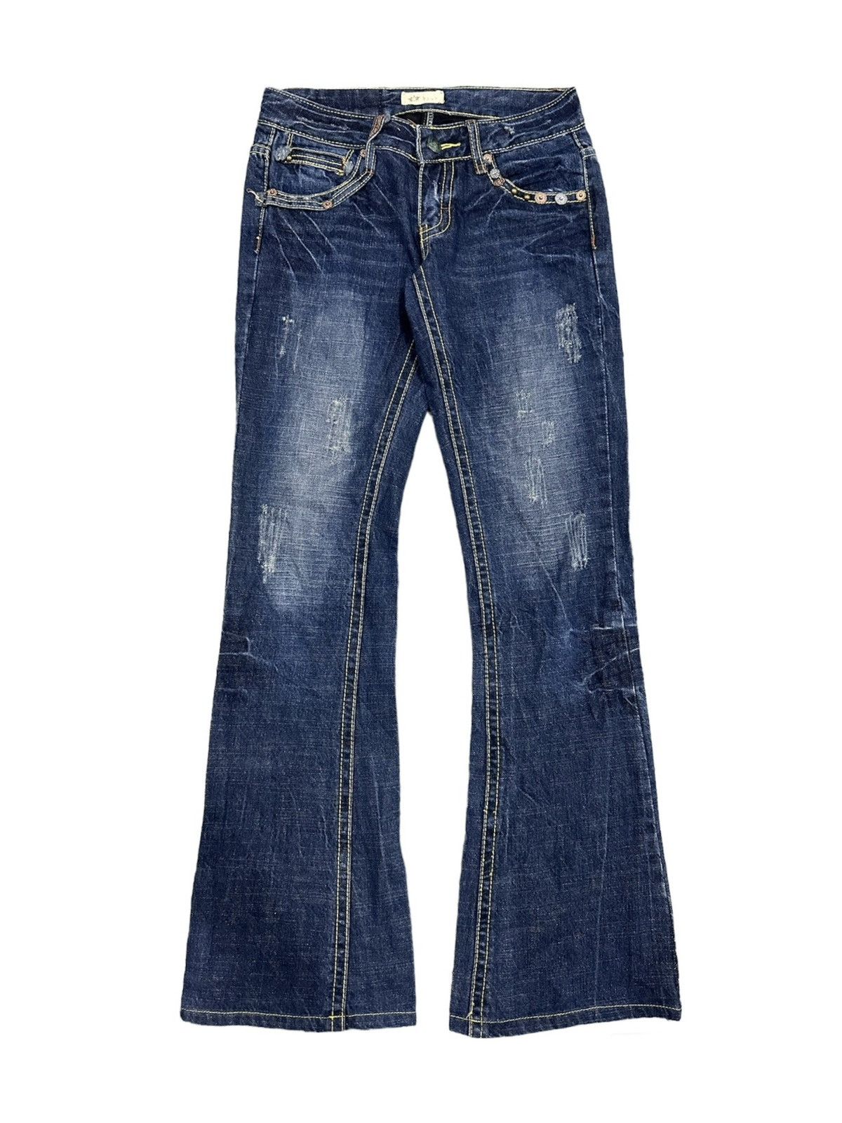 Japanese Brand Japanese Brand Studded Pocket Flare Denim Size US 28 / EU 44 - 1 Thumbnail