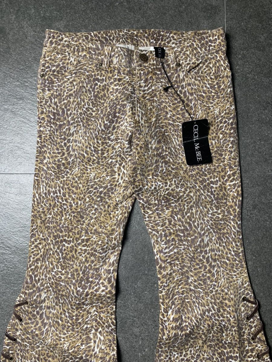 If Six Was Nine × Japanese Brand × Le Grande Bleu (L.G.B.) Cecil McBee Leopard Lace-Up Super Flared Pants Size 29" - 3 Thumbnail