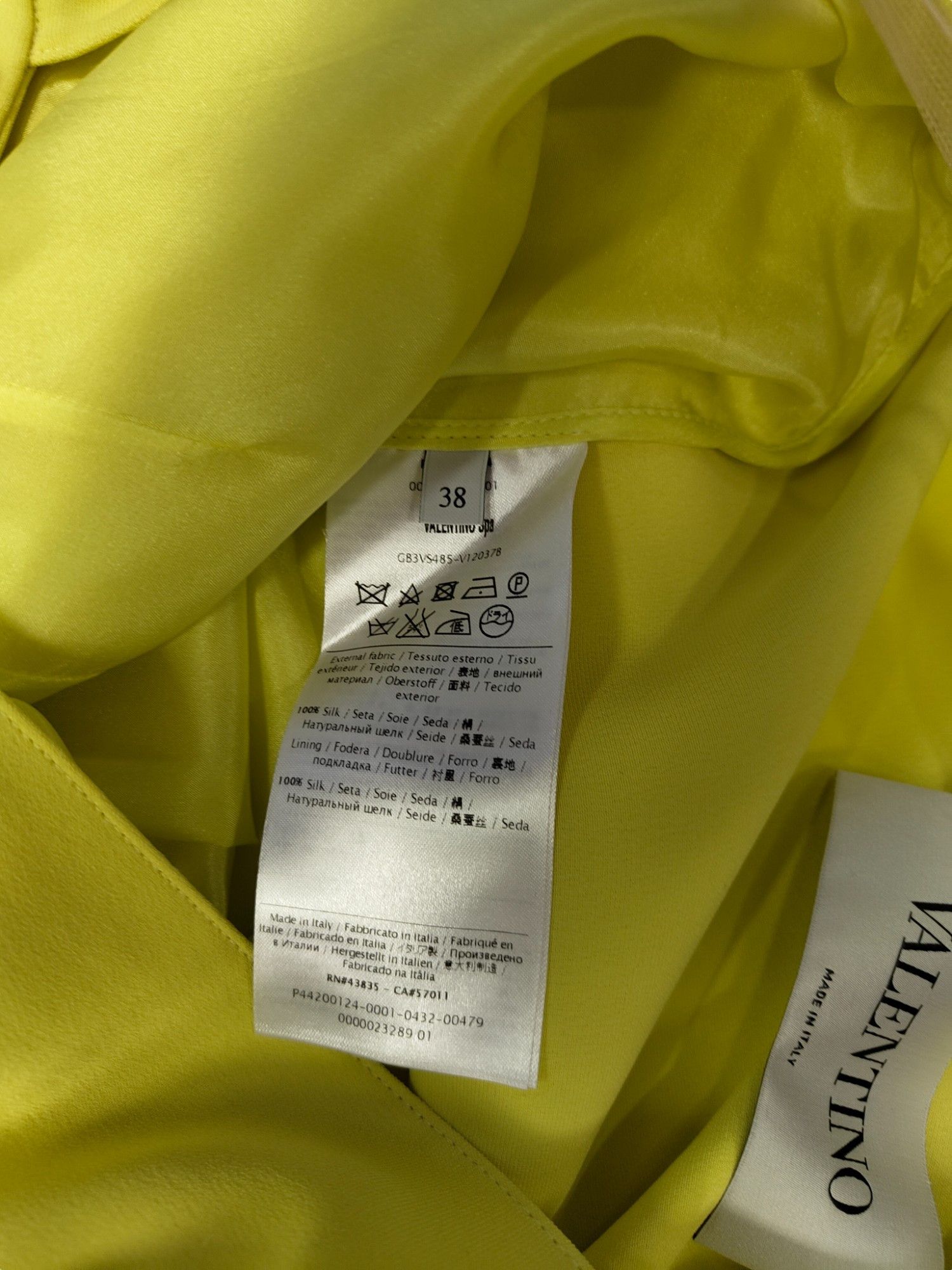 Valentino Mustard Yellow Silk Dress With Open Back Size XS / US 0-2 / IT 36-38 - 4 Thumbnail