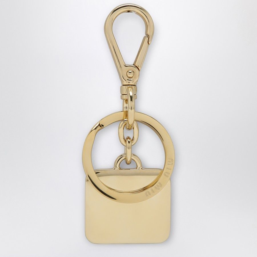 Miu Miu o1d2blof0924 Size: OS / Gold Keyring With Logo in Black Size ONE SIZE - 2 Thumbnail