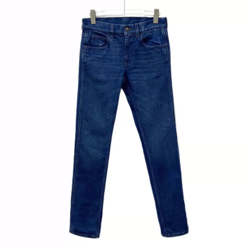 Gucci Gucci Blue leather brand cotton denim trousers 2504-Nextarr Size 28" / US 6 / IT 42 - 1 Thumbnail