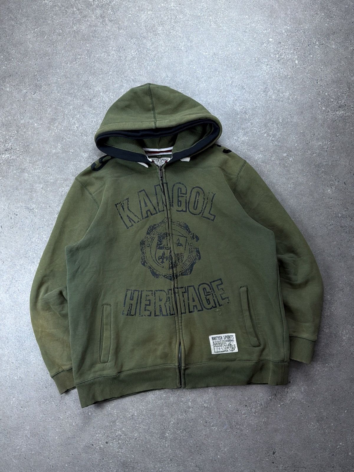Kangol Vintage 00s kangol y2k big logo faded hoodie zip Size US XL / EU 56 / 4 - 1 Thumbnail