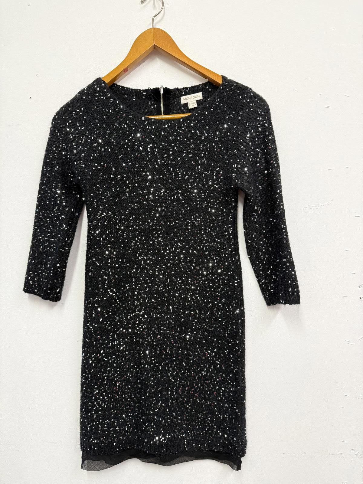 Other Monsoon Black Sequin Embellished Dress UK Size 8 Size S / US 4 / IT 40 - 1 Thumbnail