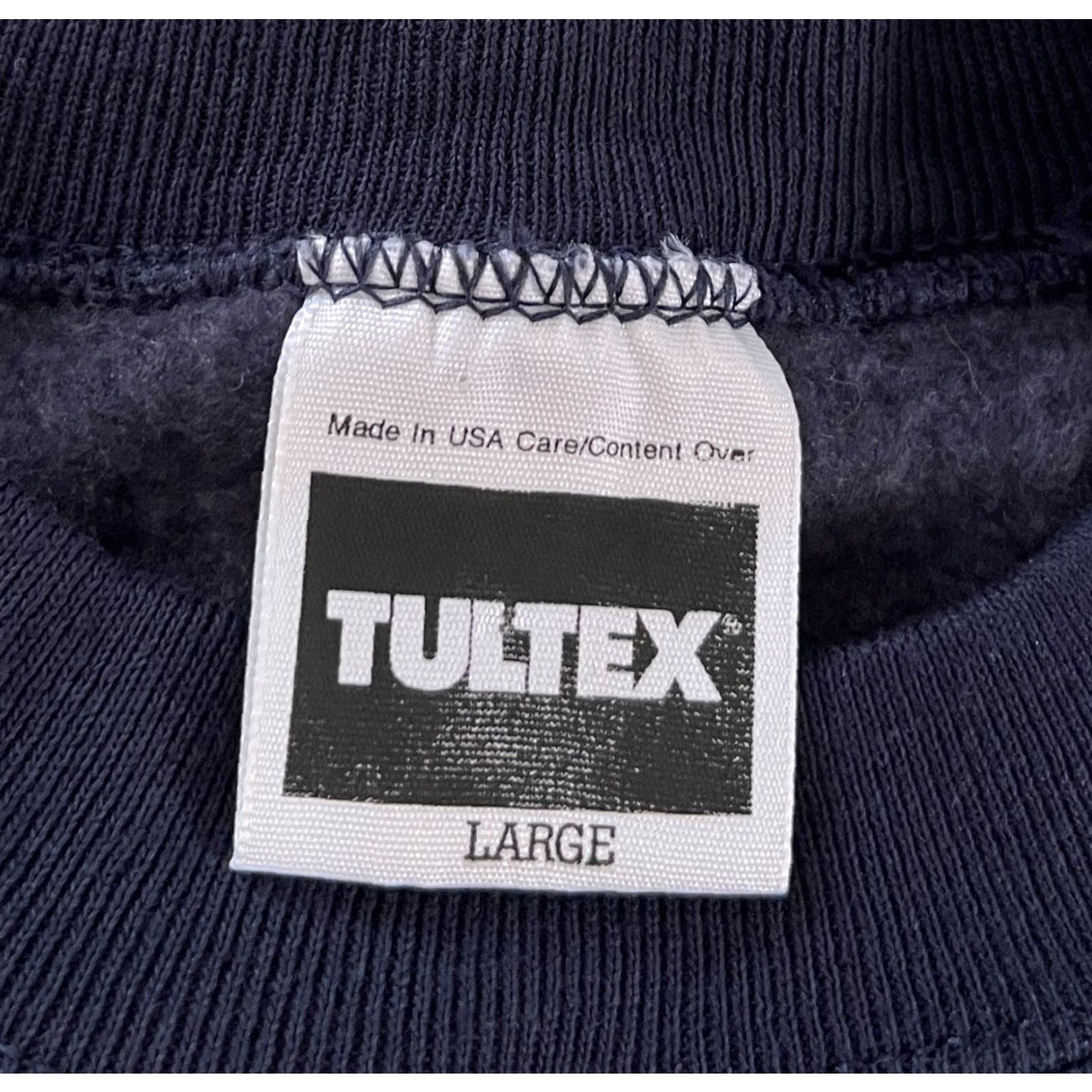 Tultex VINTAGE Tultex Unisex Adults Sweatshirt Crewneck Pullover 90s Navy Whitetail Deer Graphic Print Size L US Made in USA Mens Womens Size US L / EU 52-54 / 3 - 7 Thumbnail