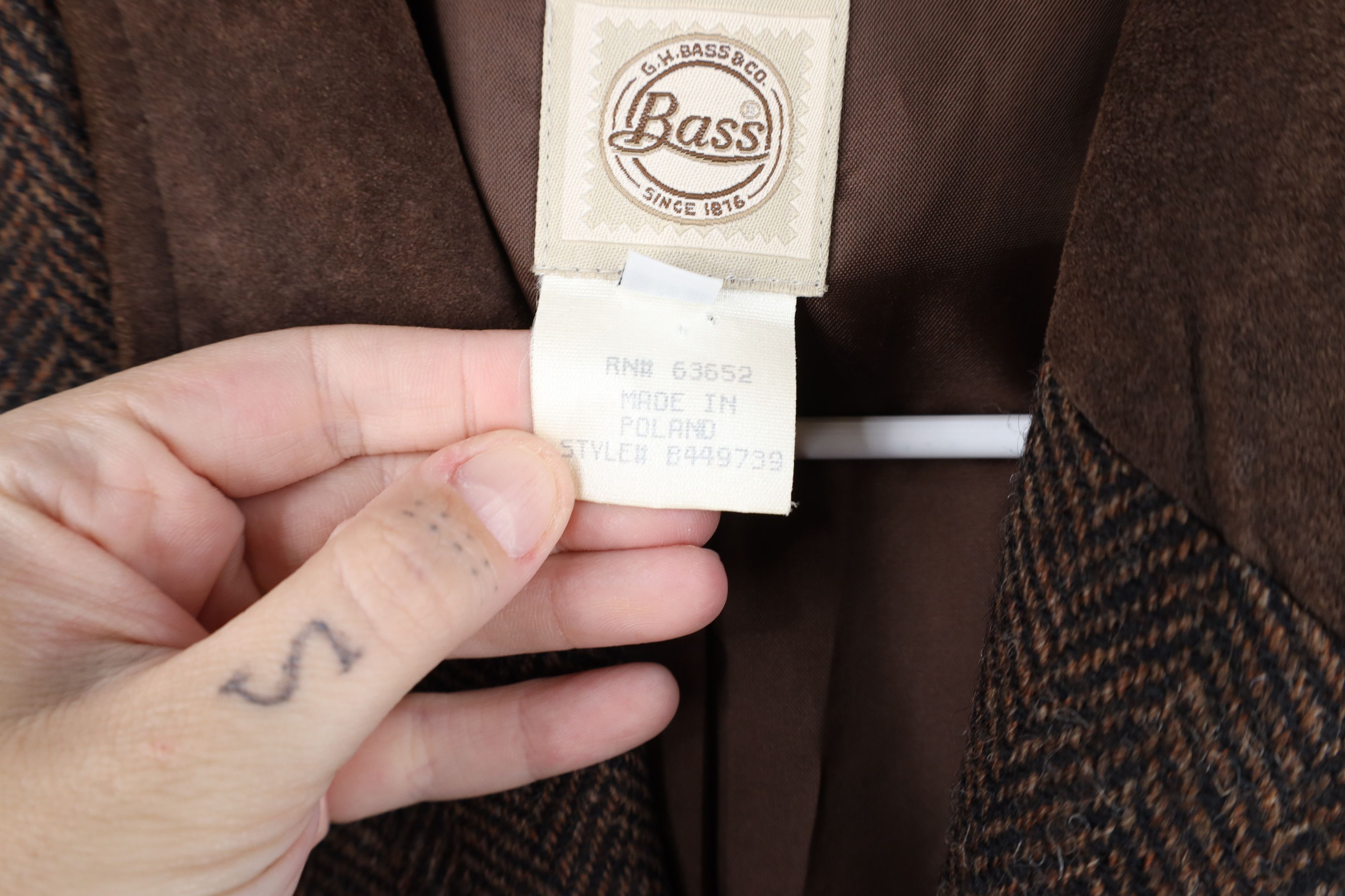Vintage Vintage 90s Trim Wool Herringbone Blazer Jacket Brown USA Size L / US 10 / IT 46 - 8 Thumbnail