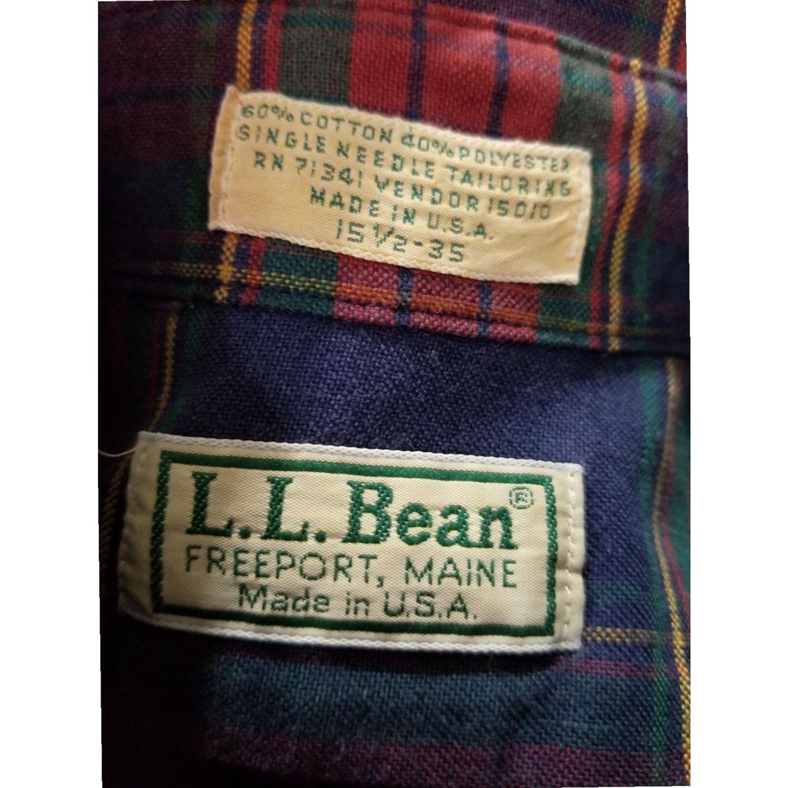 Vintage VINTAGE L.L. Bean Work Shirt Men's Long Sleeve Plaid Button-Up Casual Outdoor 90s L Size US L / EU 52-54 / 3 - 5 Thumbnail