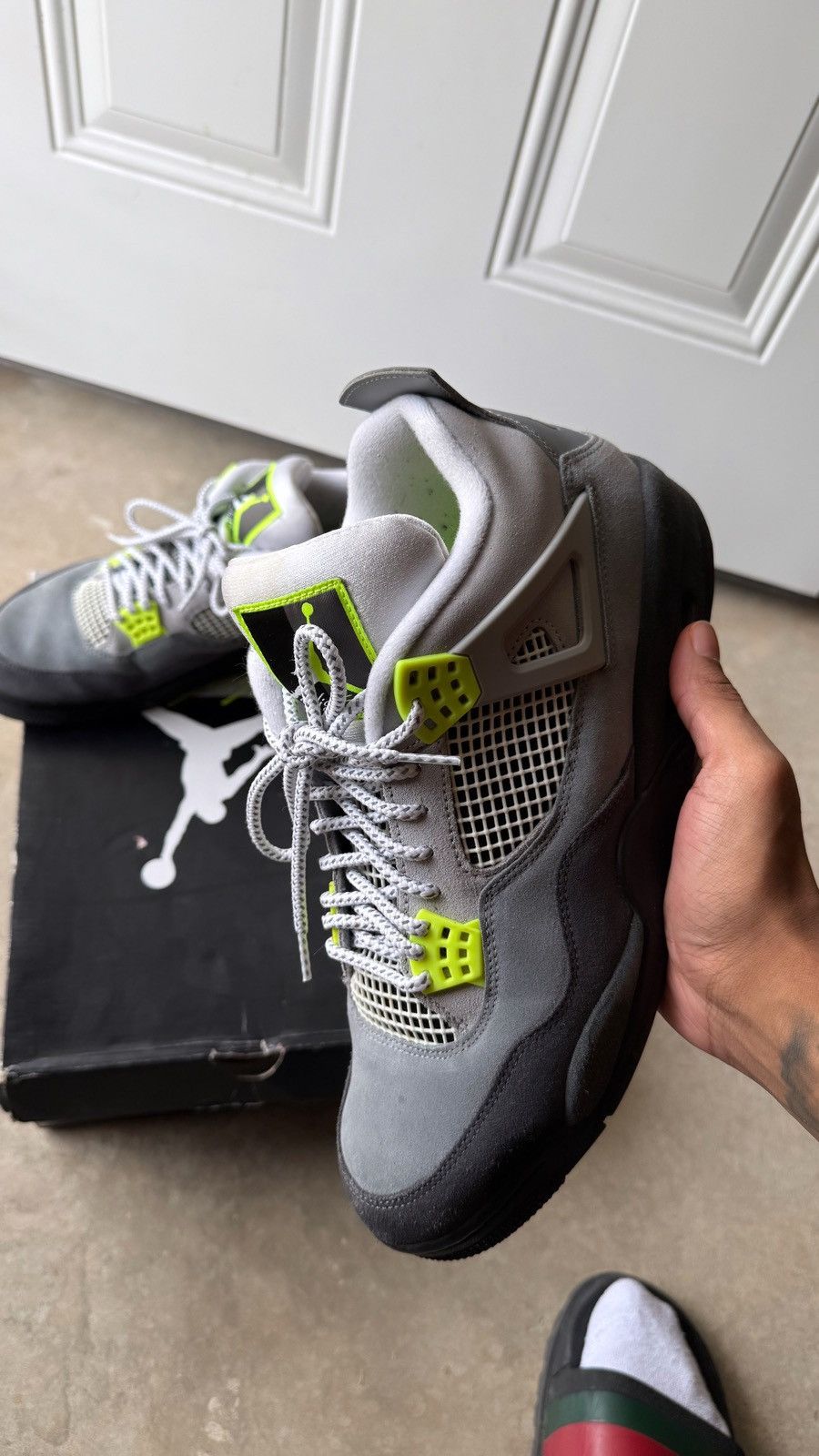 Jordan 4 Neon | Grailed