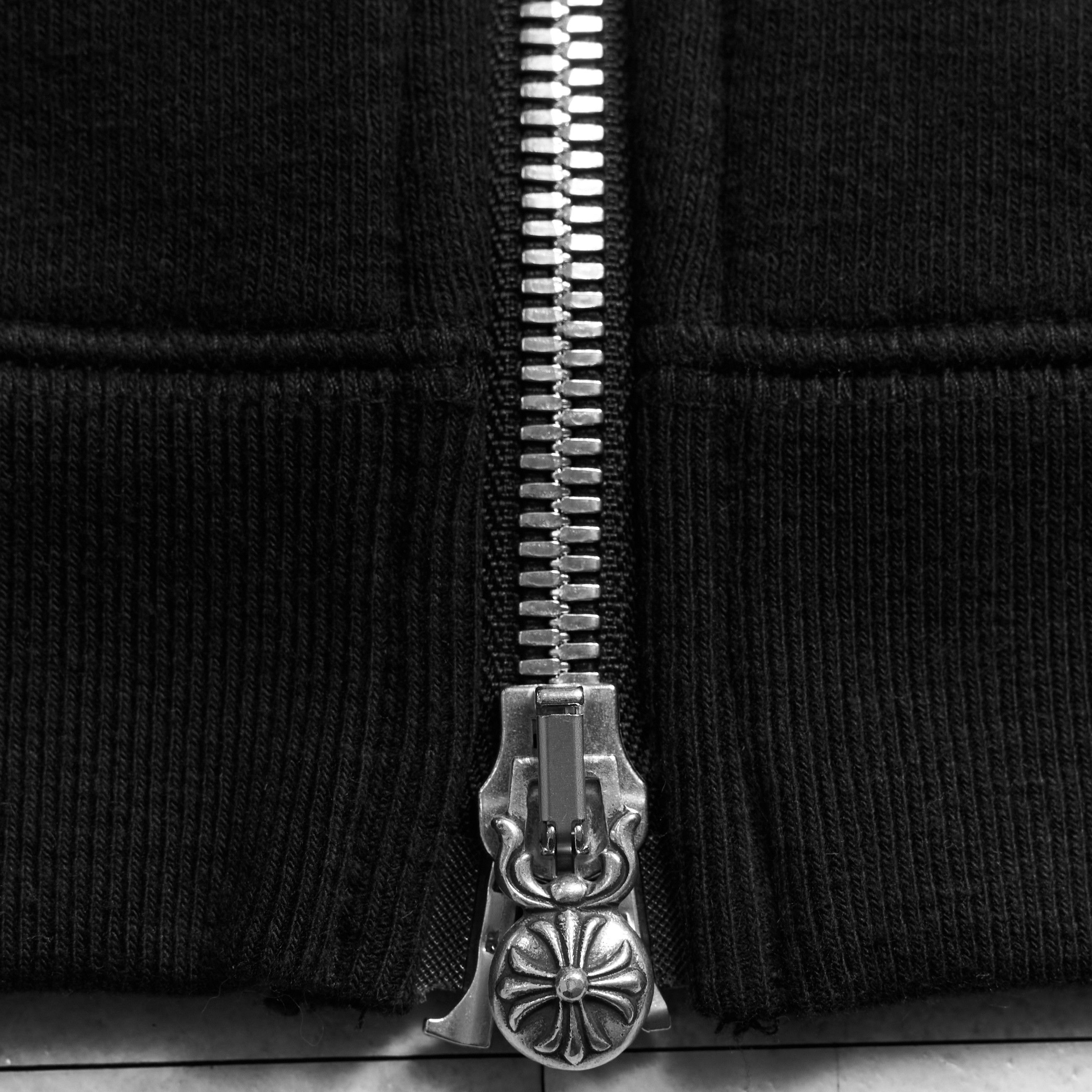 Chrome Hearts CHROME HEARTS Black Leather Plus Patchwork Terry Hoodie Zip Size US S / EU 44-46 / 1 - 5 Thumbnail
