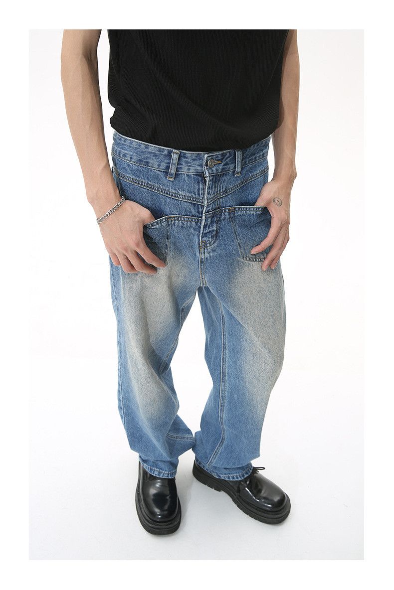 Japanese Brand × Jean Blue distressed loose washed straight jeans Size US 32 / EU 48 - 5 Thumbnail