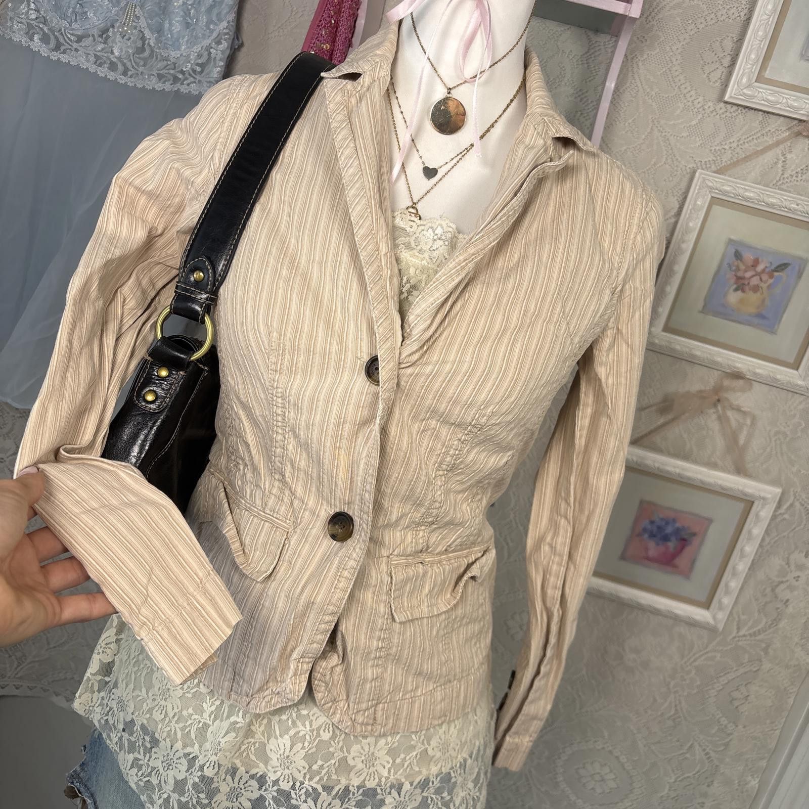 Other y2k striped fitted office siren blazer Size S / US 4 / IT 40 - 2 Thumbnail