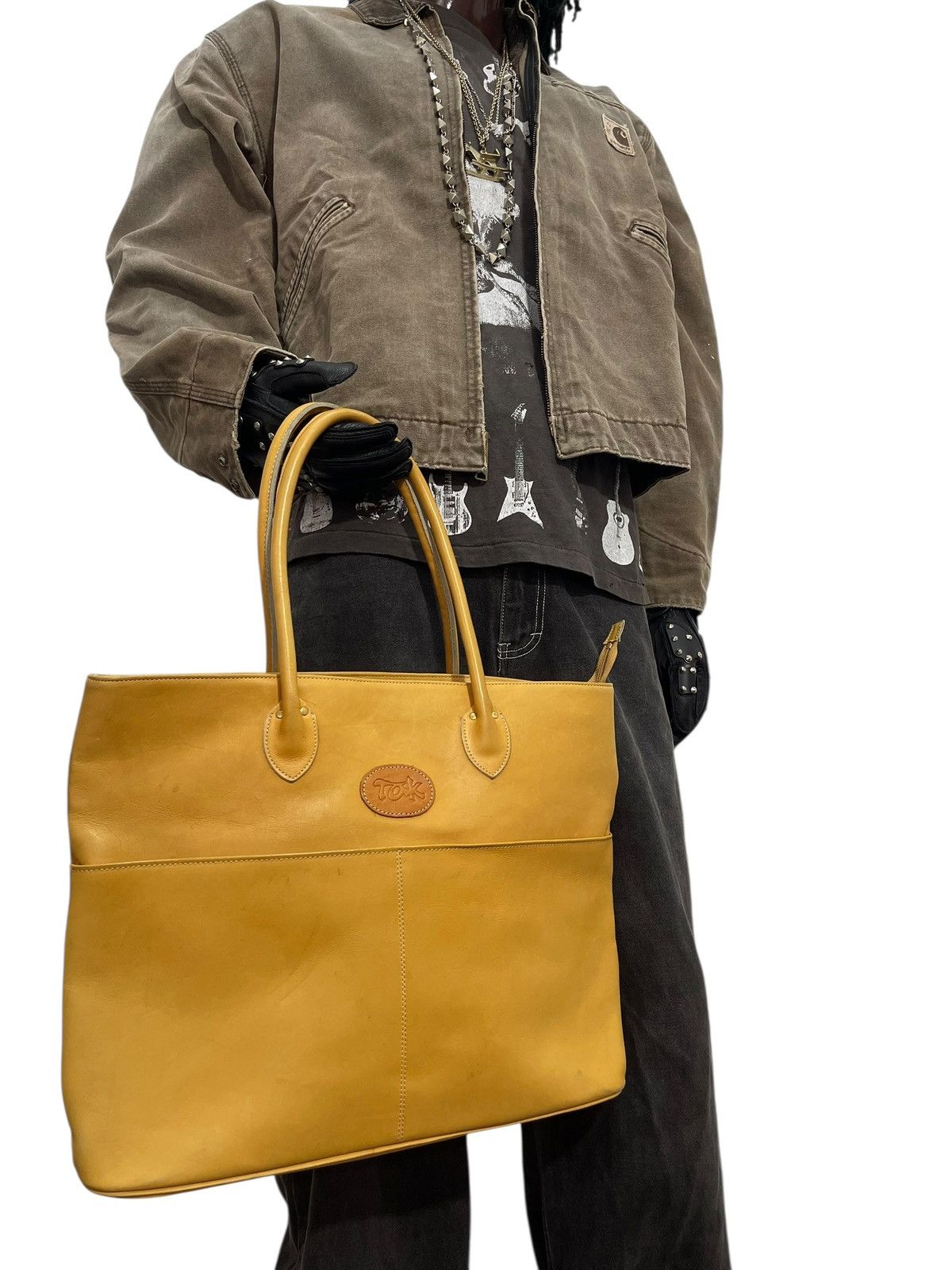 Leather Full Leather Vtg Tak Japan Tote Shoulder Bag 7🟩 Size ONE SIZE - 4 Thumbnail