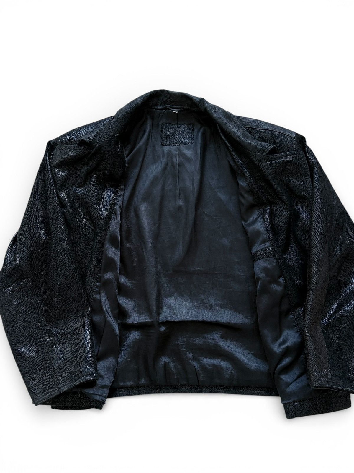 Vintage Vintage Avant Garde Texture Leather Biker Moto Jacket Size US M / EU 48-50 / 2 - 7 Thumbnail